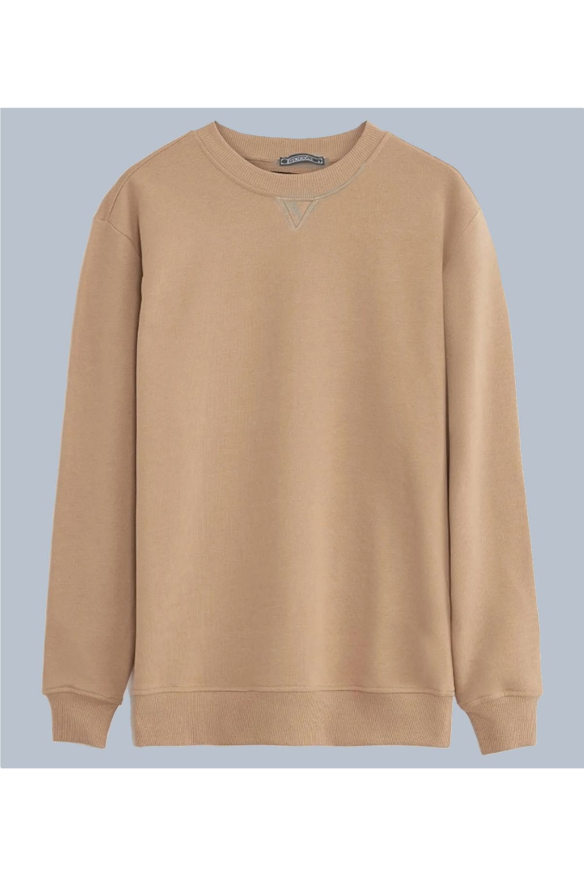 Efendioğlu Design-Camel Solid Color Men's Autumn New Season Crew Neck Sweatshirt (NEW SEASON) 1
