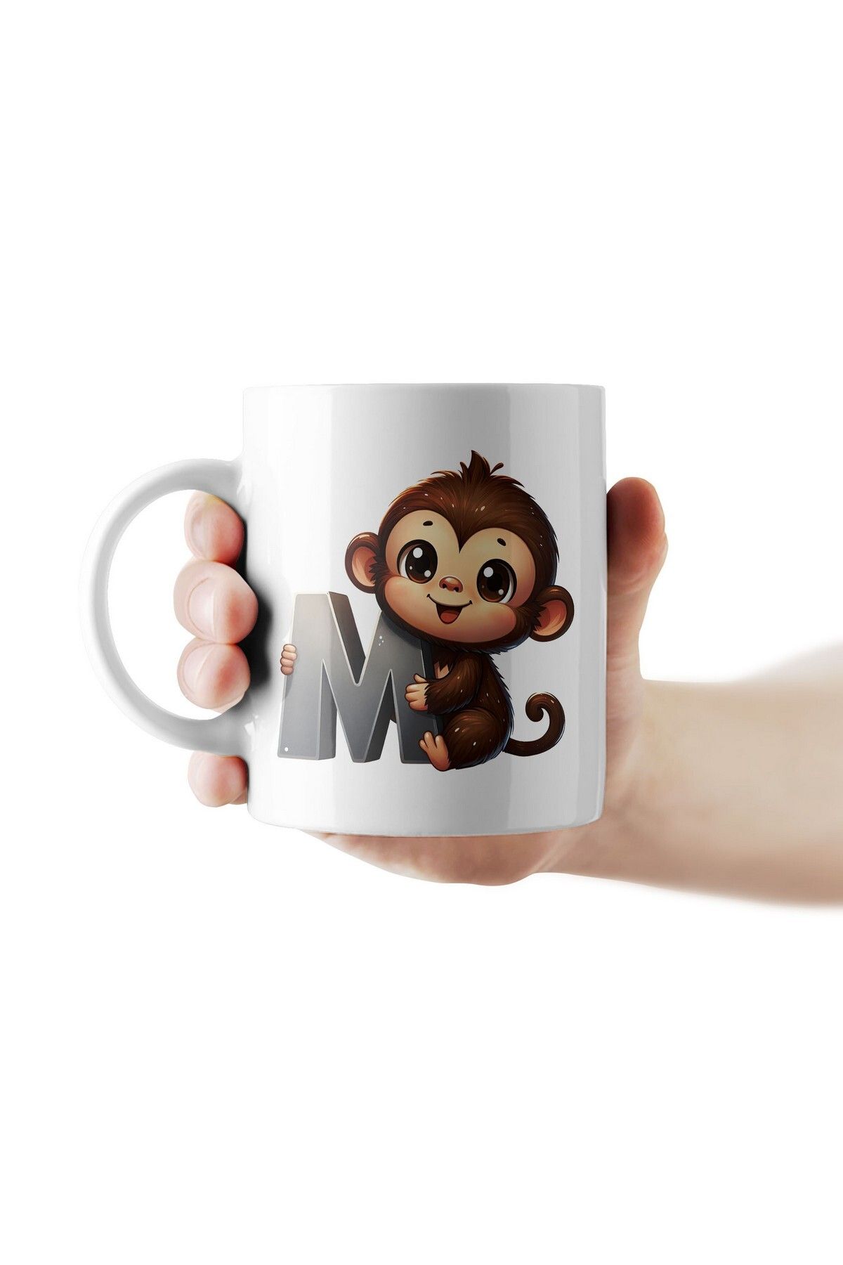 WuW-Machine Washable Ceramic Mug Cup for Kids with Letter M 2