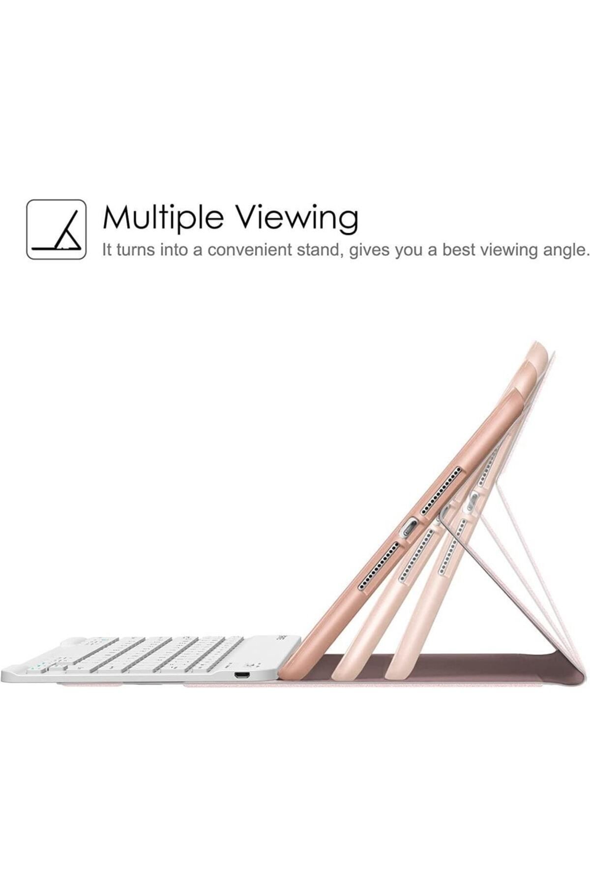 UnDePlus-Apple Ipad Air 2 9.7" Case A1566 A1567 Wireless Turkish Keyboard Case Mobax 5