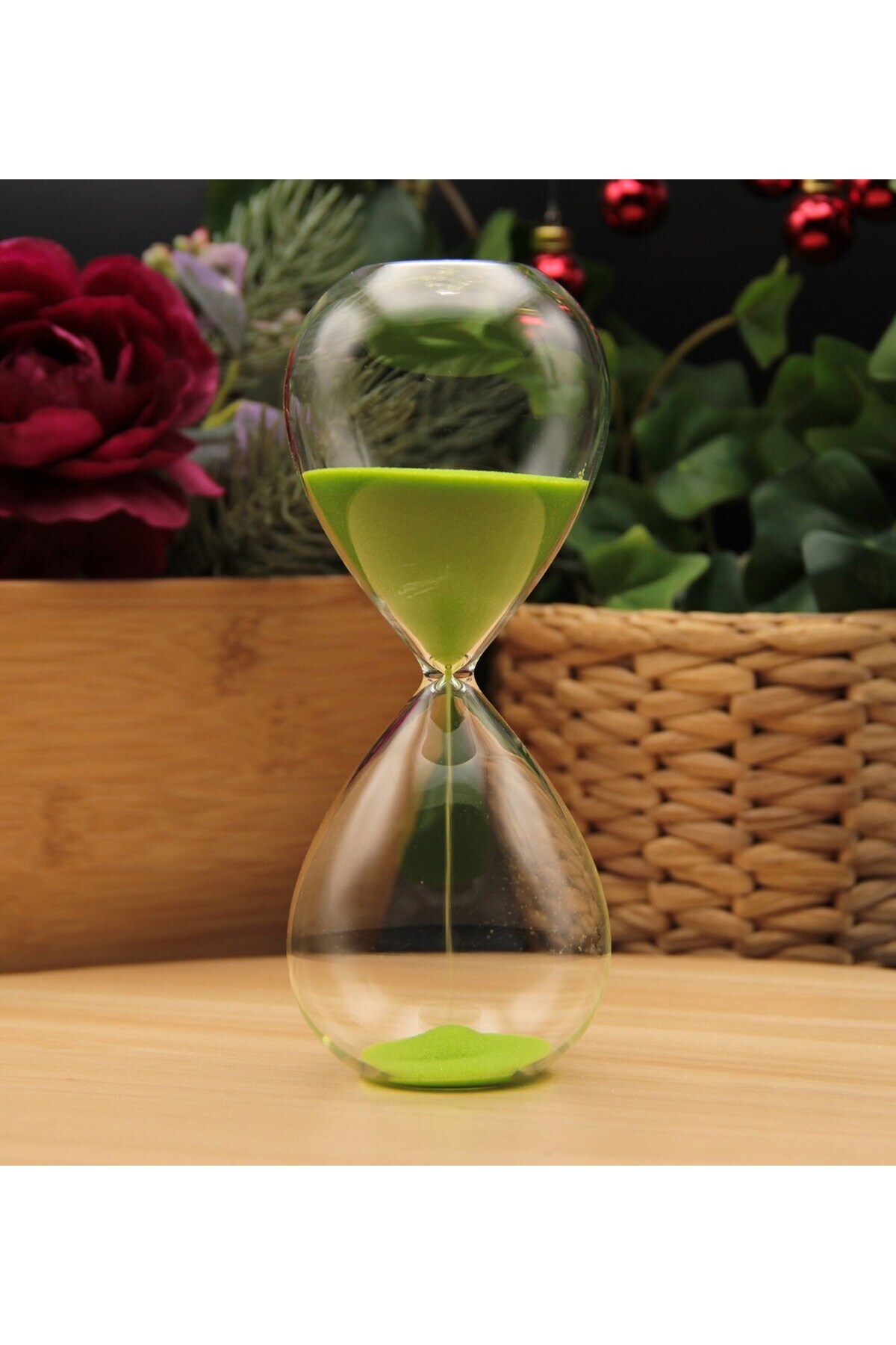 HEDİYEBİZİZ Cam Kum Saati 10 Dakika - YEŞİL
