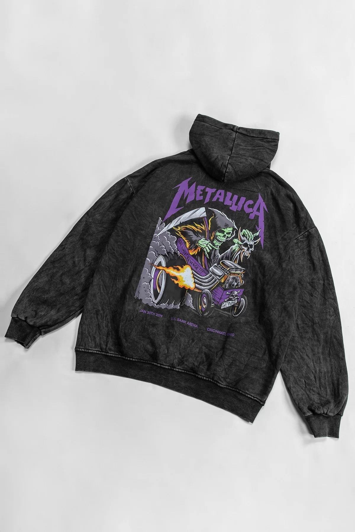 Metallica distressed washed crew hot sale neck sweatshirt