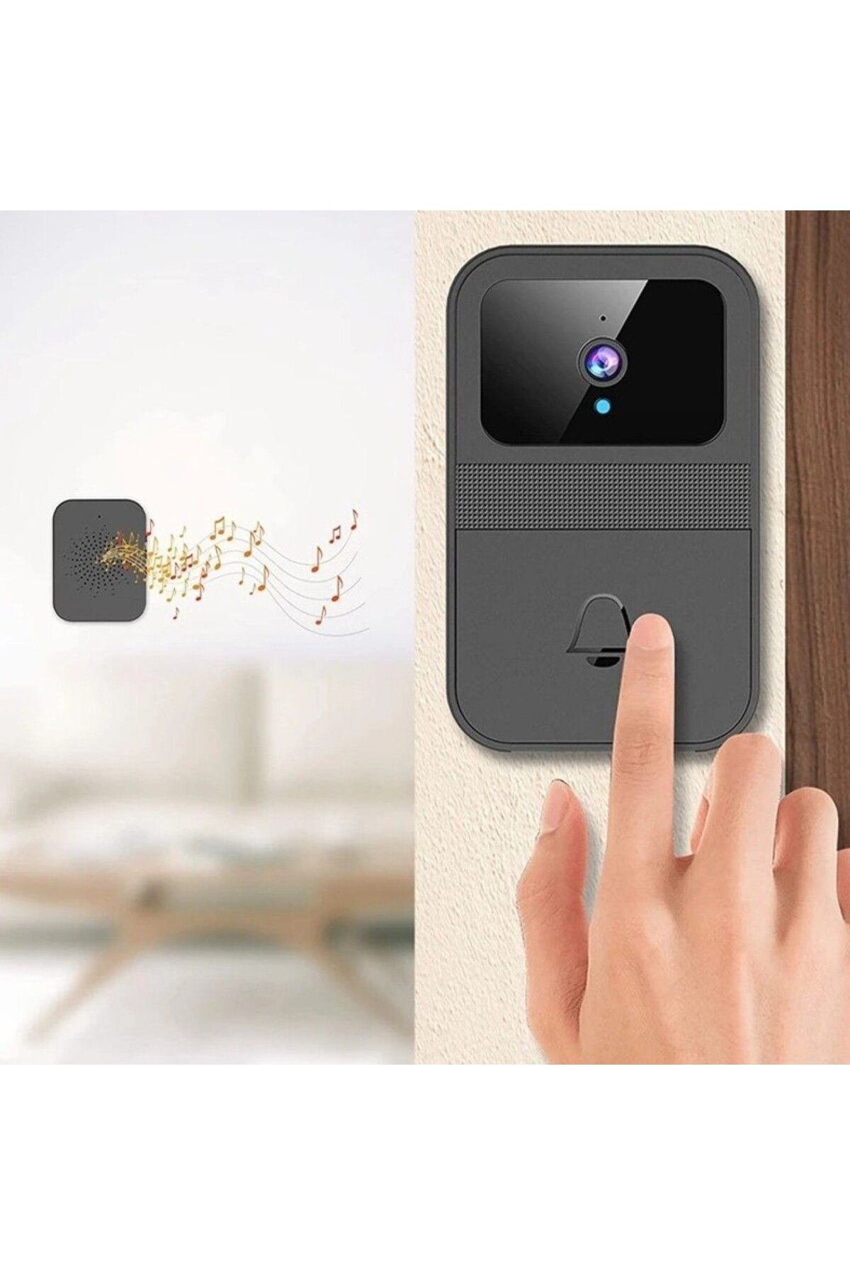 38 Melodili Akıllı Görüntülü Kapı Zili Kablosuz İki Yönlü Ses HD Ev Gözetim Wifi Güvenlik Kamerası
