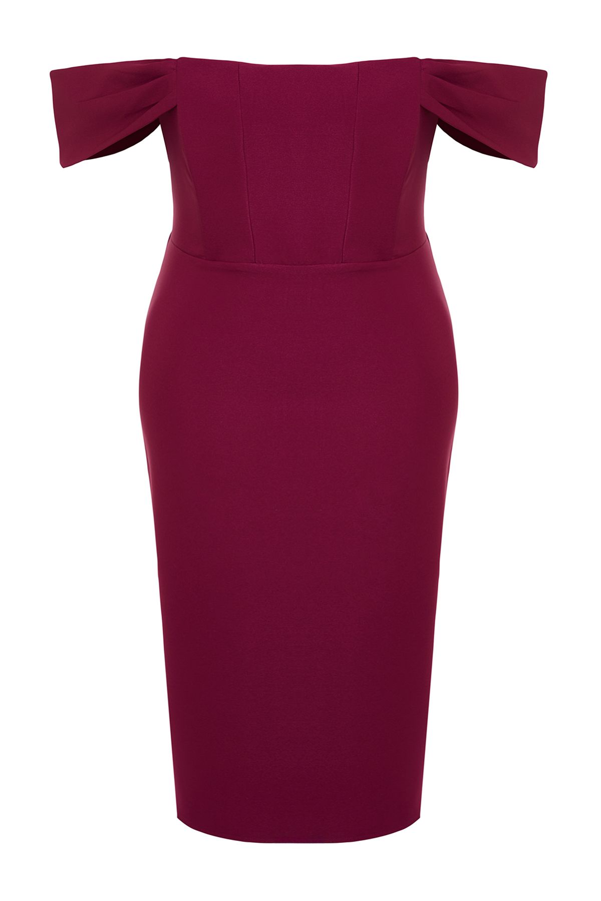 Trendyol Curve-Purple Finike Woven Plus Size Dress 7