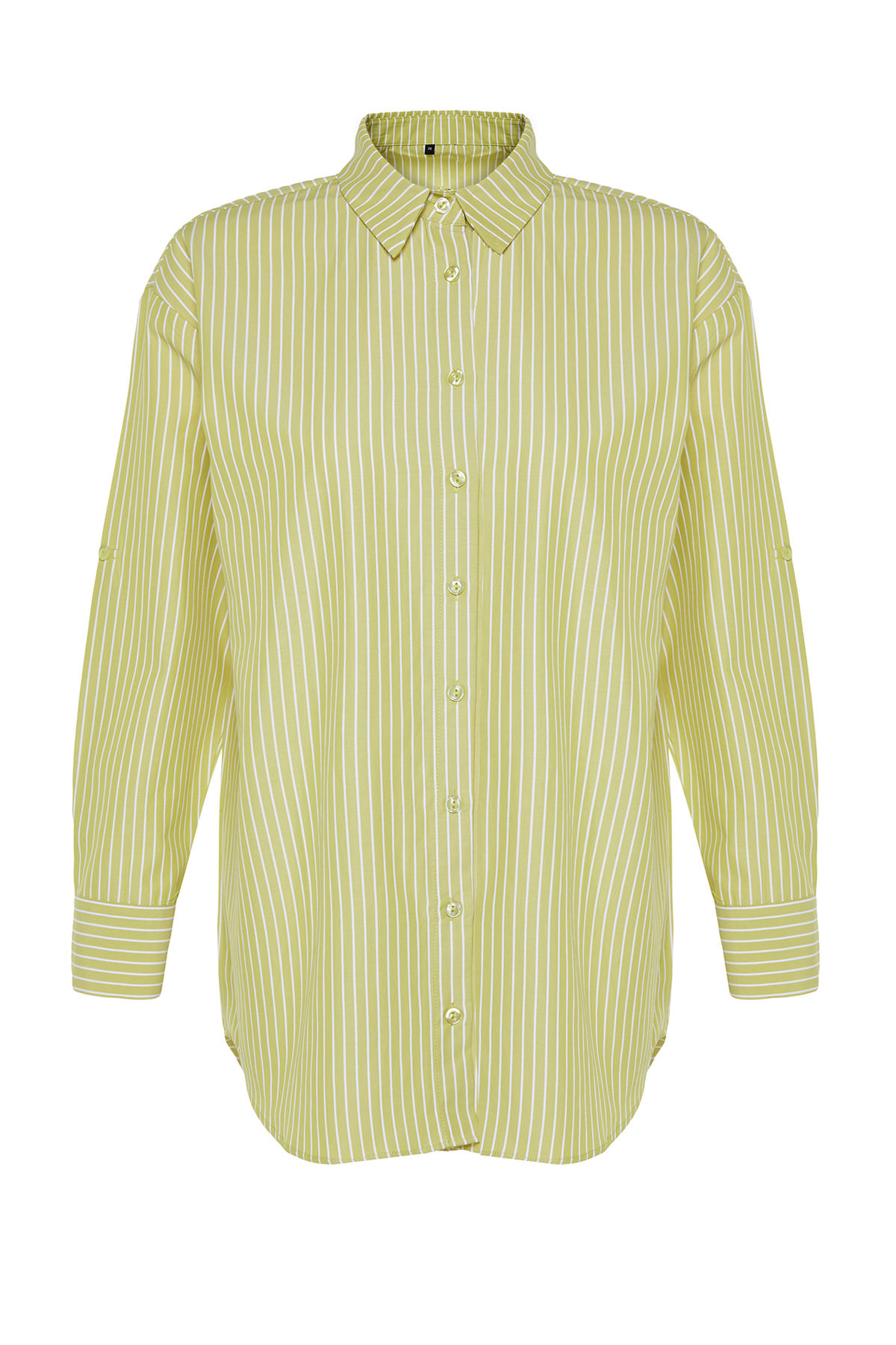 Trendyolmilla  Plaj Giyim Yeşil Çizgili Dokuma Maxi Gömlek TBESS22GO0664 - Görsel 7