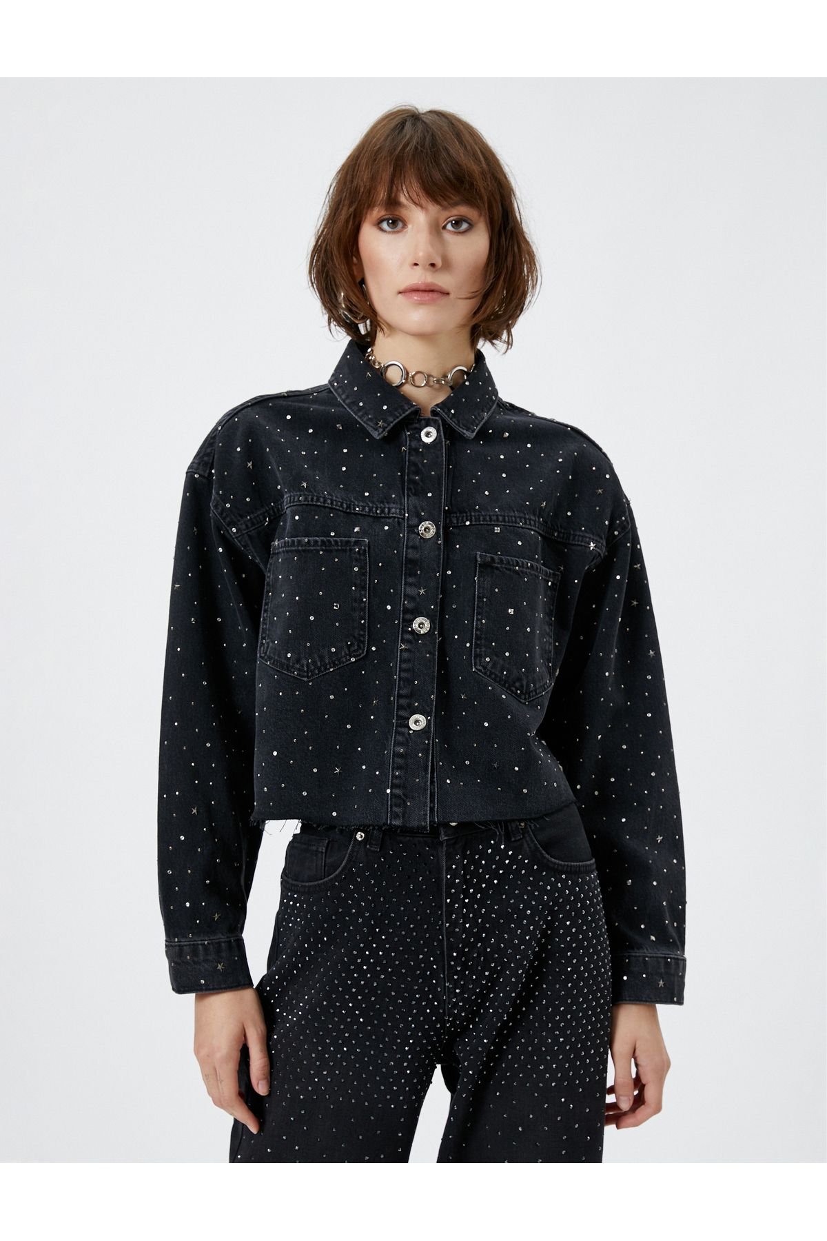 Topshop diamante clearance denim jacket