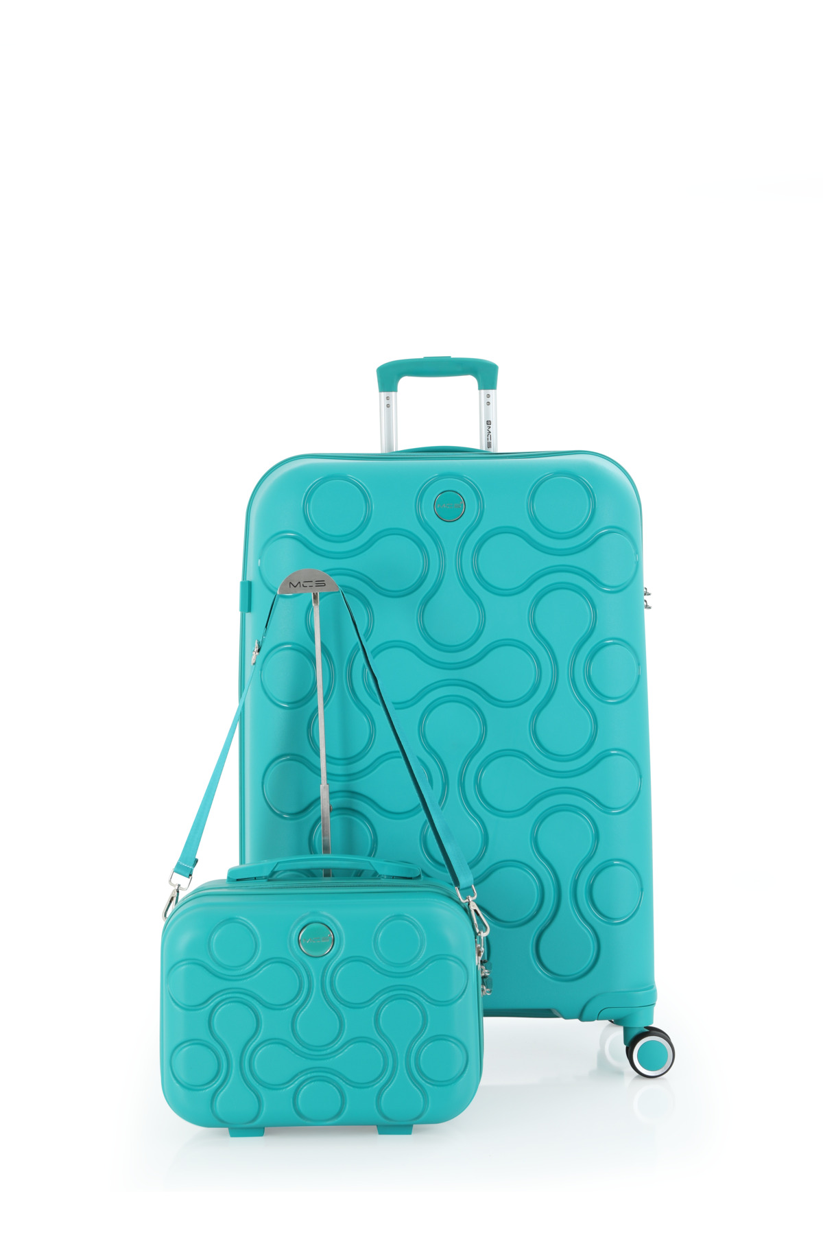 MCS Polypropylene 2-Piece Suitcase Set Large & Makeup V376