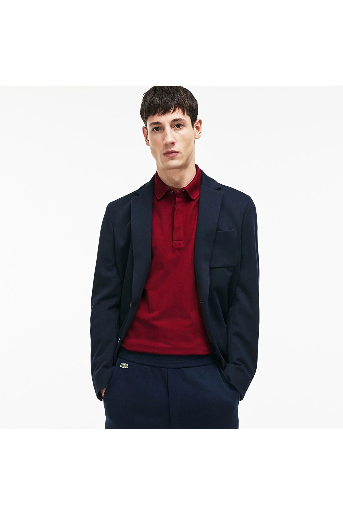 تی شرت یقه پولو قرمز مردانه به طور منظم و مناسب پاریس چوگان Lacoste