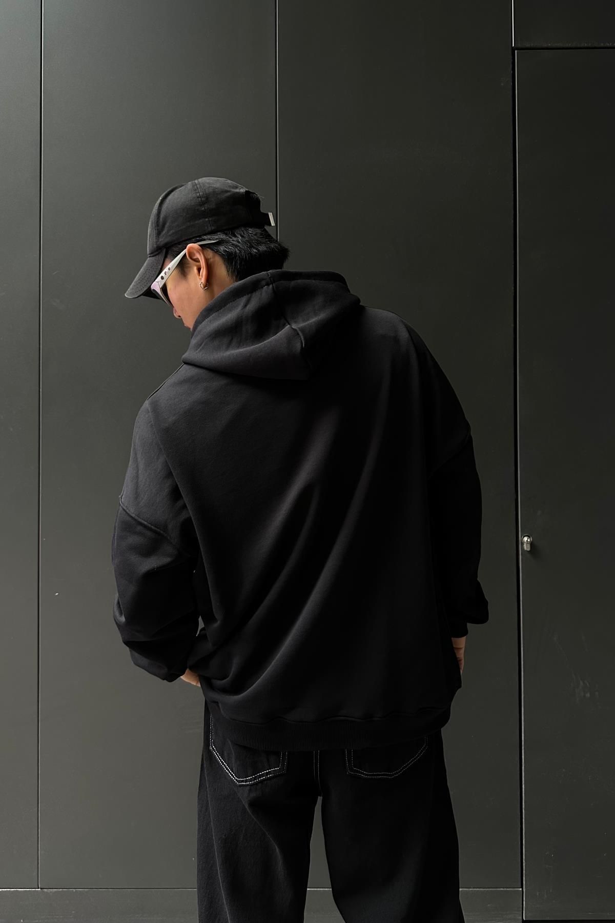 Jr.Crime-Printed Black A3B Oversize Sweatshirt SW1036 4