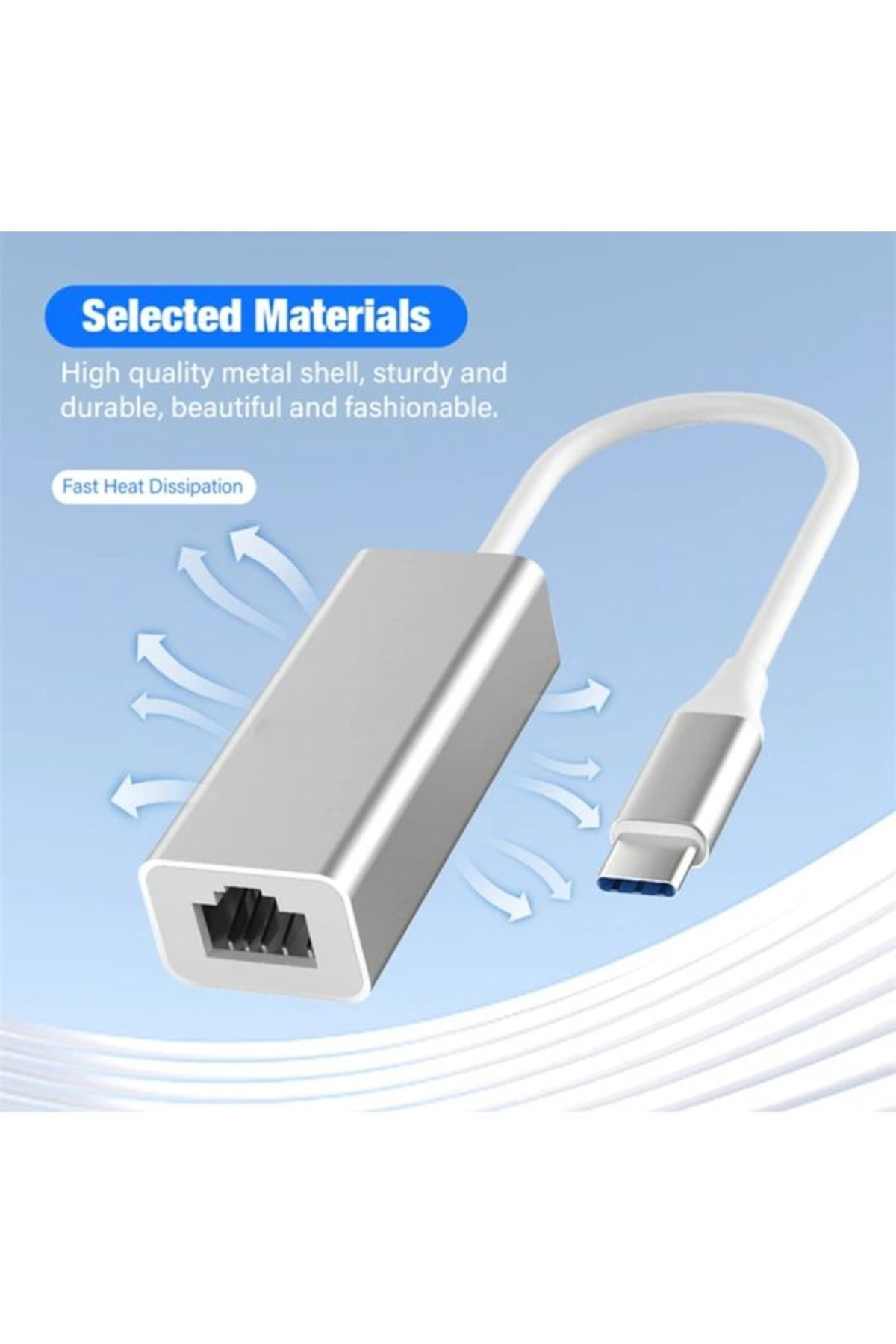 Coverzone Gigabit Type-C To Ethernet RJ45 Çevirici Kablolu