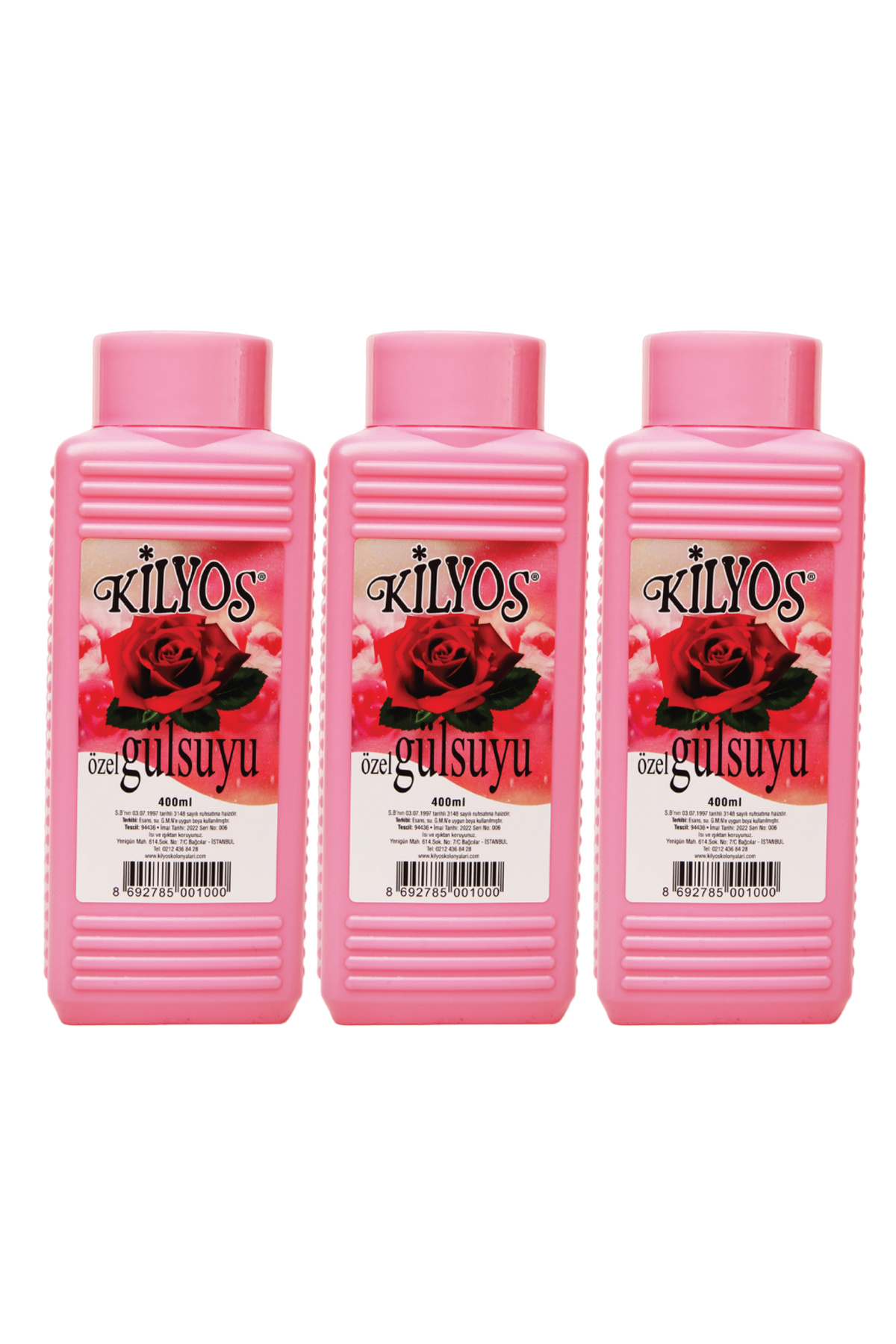 KİLYOS KOLONYALARI Gülsuyu 400Ml X 3 Adet
