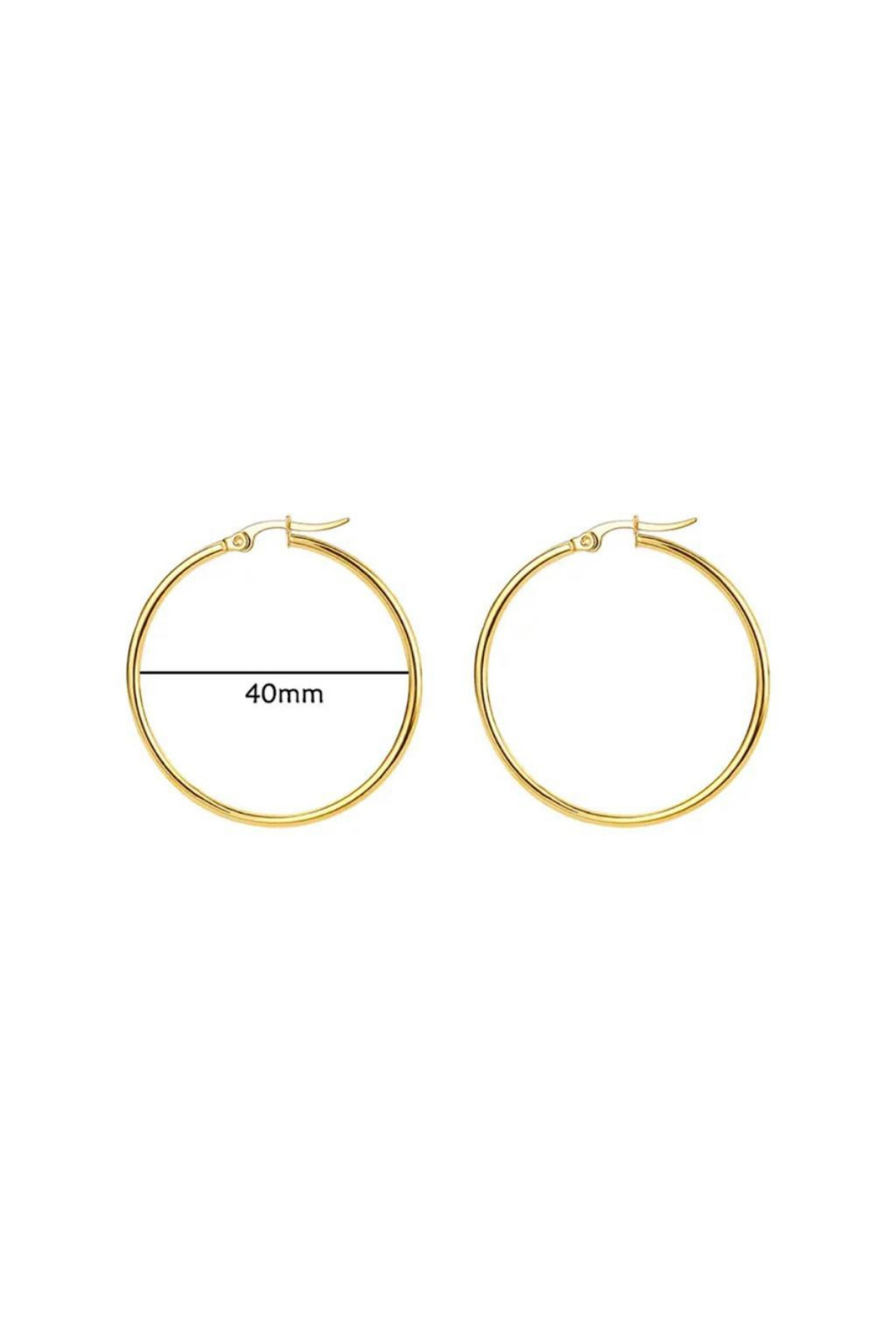 Kadın Gold 316l Cerrahi Çelik Büyük İnce Halka Küpe 5