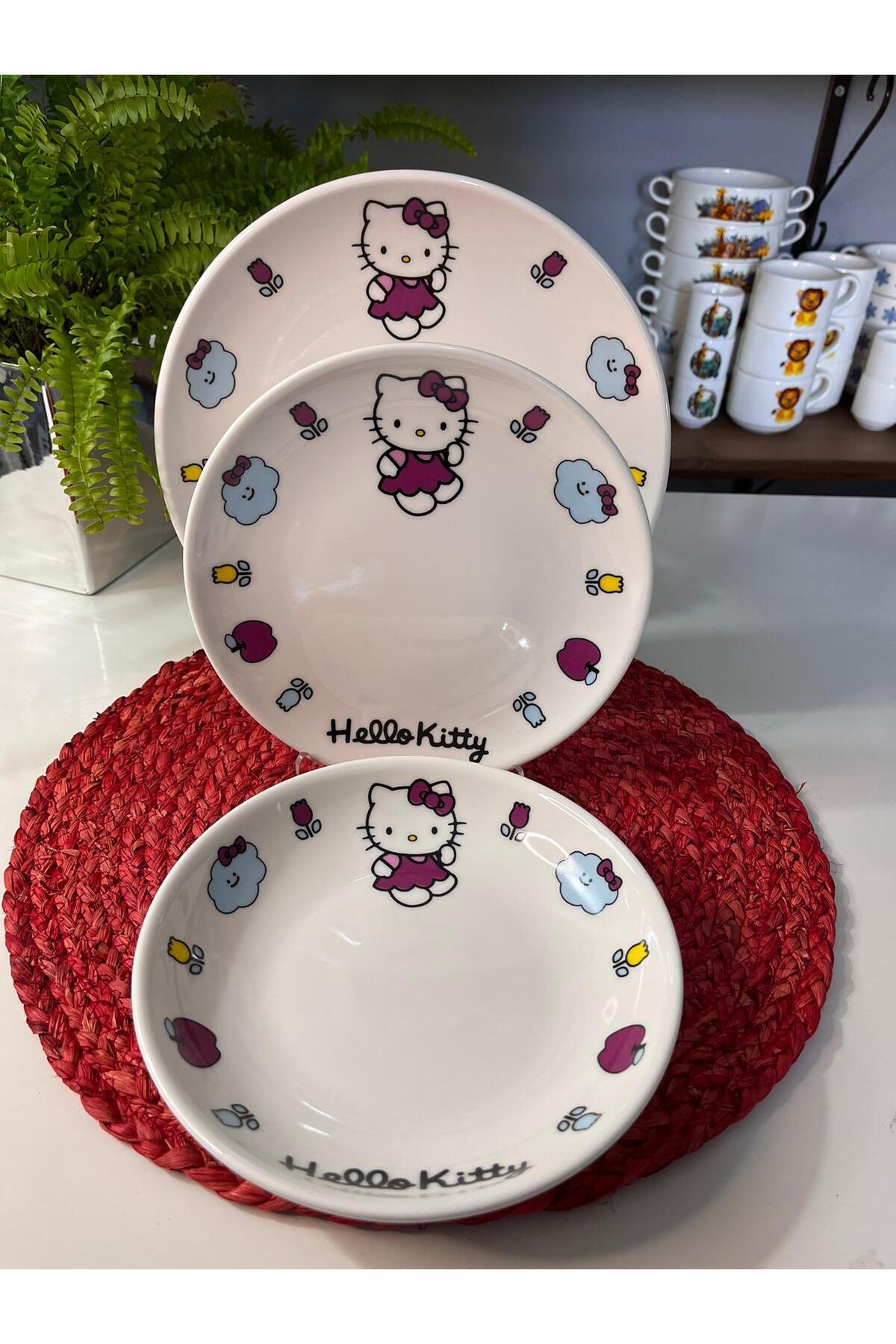 TEBAK COLLECTION HELLO KİTTY DESENLİ 6 parça ÇOCUK BEBEK YEMEK TAKIMI BESLENME SETİ fotoğrafı 2 (önizleme)