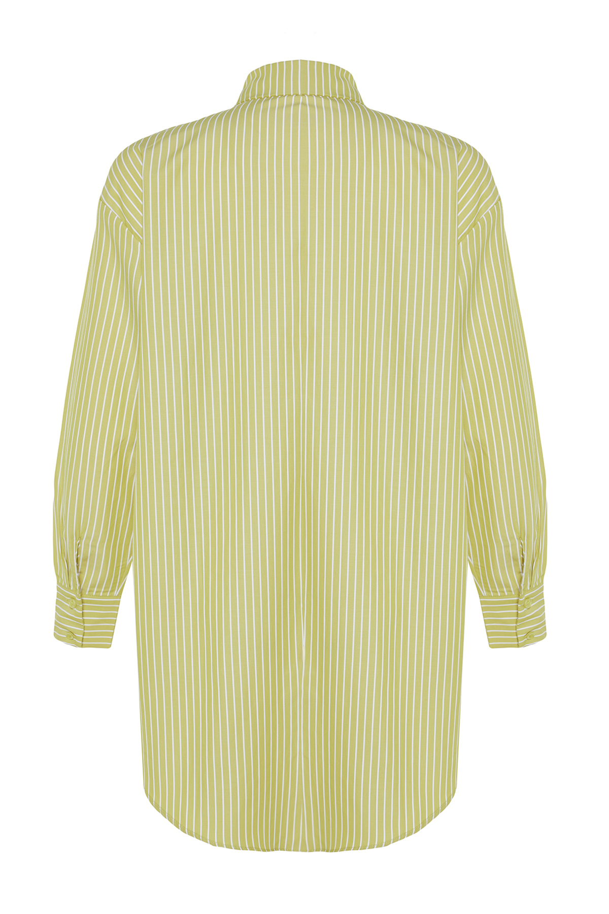 Trendyolmilla  Plaj Giyim Yeşil Çizgili Dokuma Maxi Gömlek TBESS22GO0664 - Görsel 9