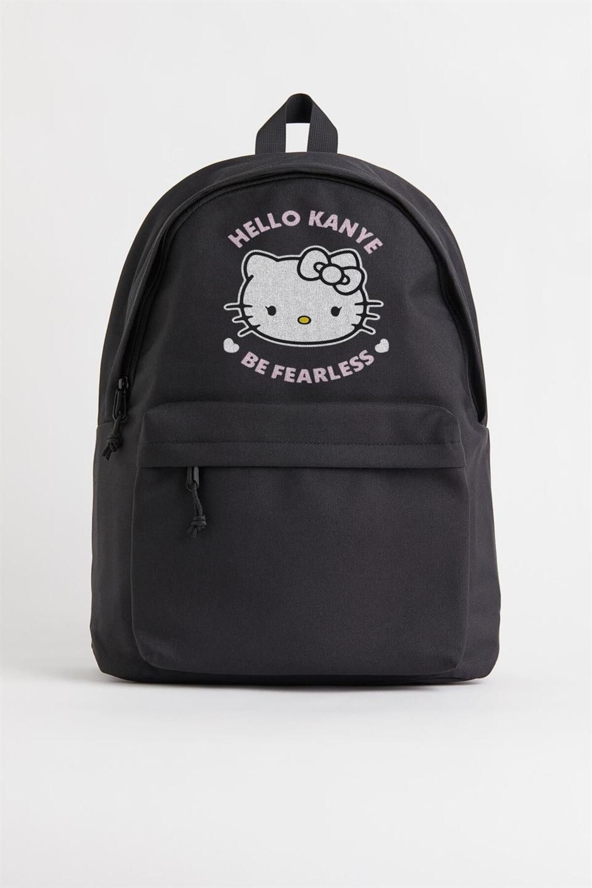 Touz-Hello Kanye Be Fearless Printed Unisex Backpack 2