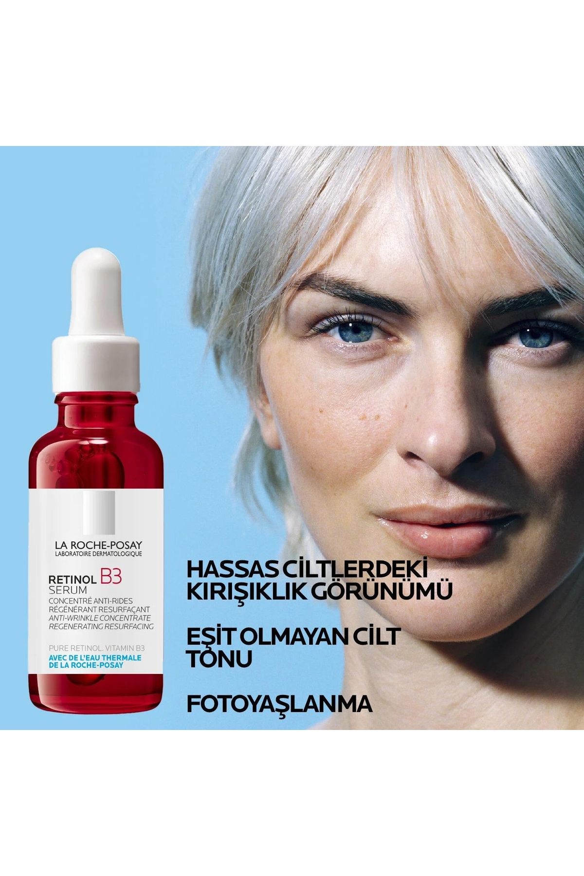 سرم ضد چروک علائم پیری رتینول B3 که درخشندگی و لطافت را به پوست می دهد 30 میلی لیتر La Roche Posay