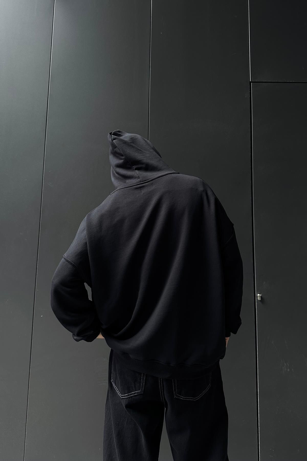 Jr.Crime-Printed Black A3B Oversize Sweatshirt SW1036 2