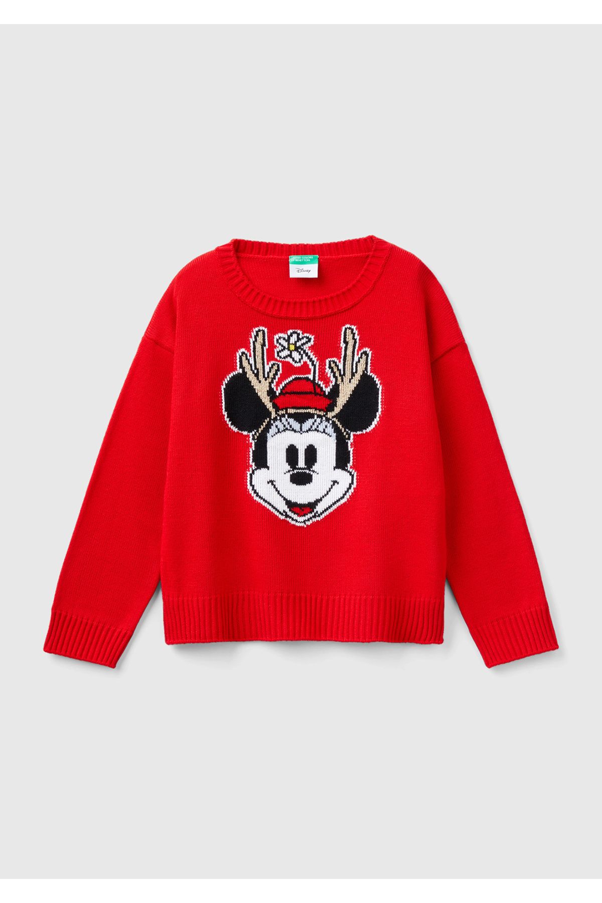 United Colors of Benetton K z Cocuk K rm z Mickey Bask l Du uk Omuzlu Sweatshirt Fiyat Yorumlar Trendyol