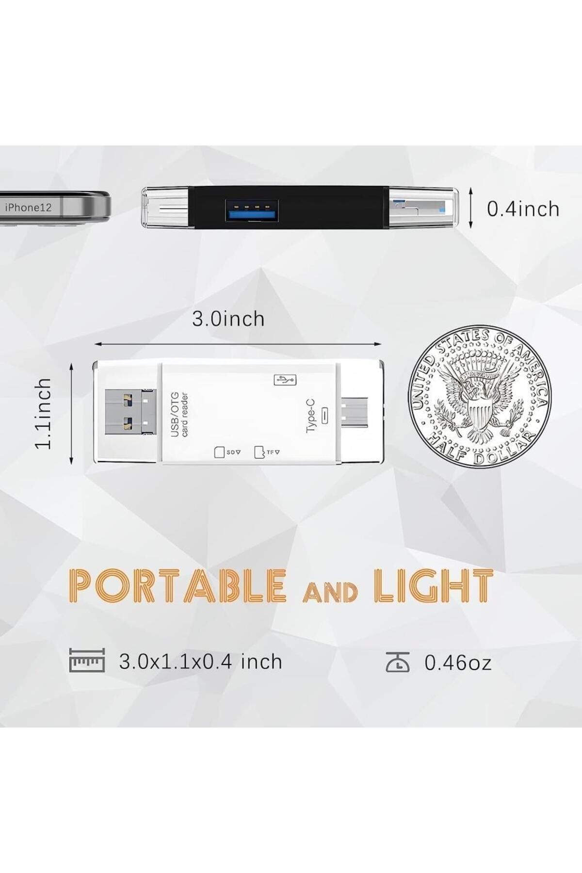 6 In 1 Kart Okuyucu Adaptör Usb-otg Hub Type-c Yd-40 - 3
