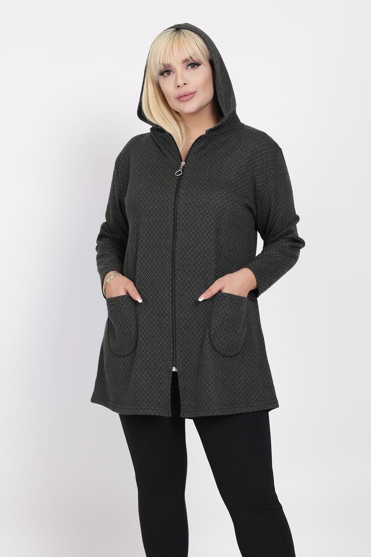 Plus size hooded discount cardigan with pockets