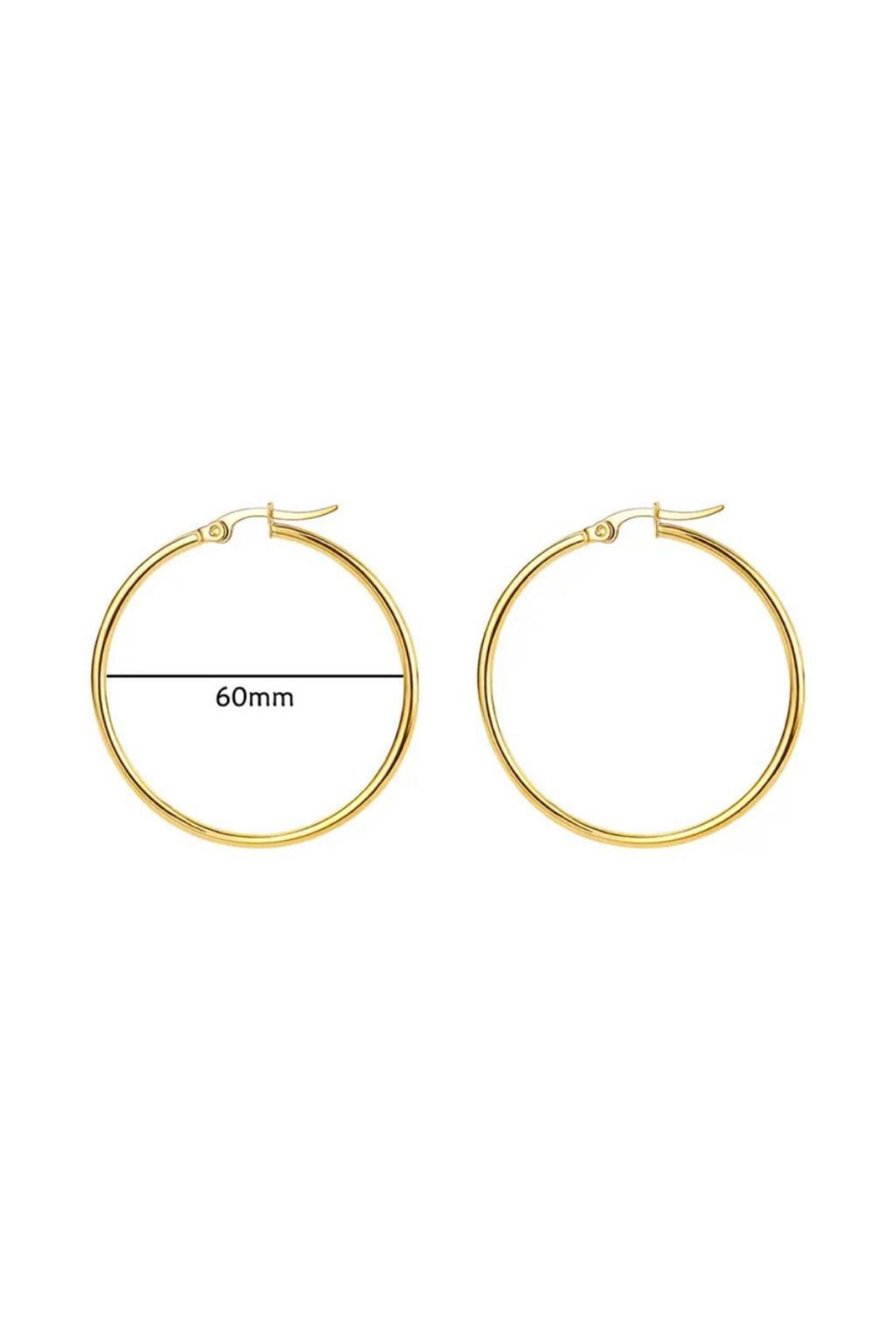 Kadın Gold 316l Cerrahi Çelik Büyük İnce Halka Küpe 7
