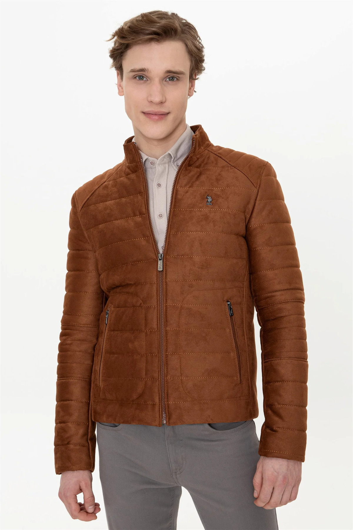 یو اس پولو کت چرم مصنوعی ورزشی مردانه پولو نوبوک مدل G081SZ035.000.P23017 تابا