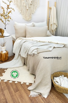 YASEMİNİNEVİ Vizon Battal Boy Müslin Yatak Örtüsü