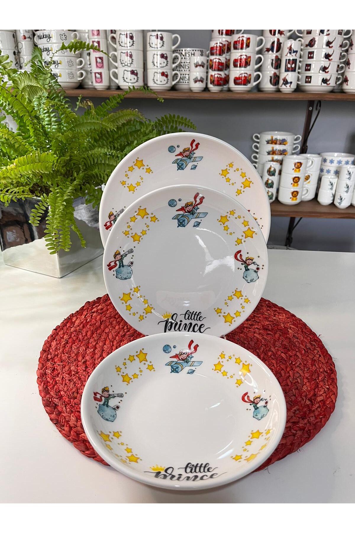 TEBAK COLLECTION KÜÇÜK PRENS LE PETİT PRİNCE DESENLİ 6 parça ÇOCUK BEBEK YEMEK TAKIMI BESLENME SETİ fotoğrafı 3 (önizleme)