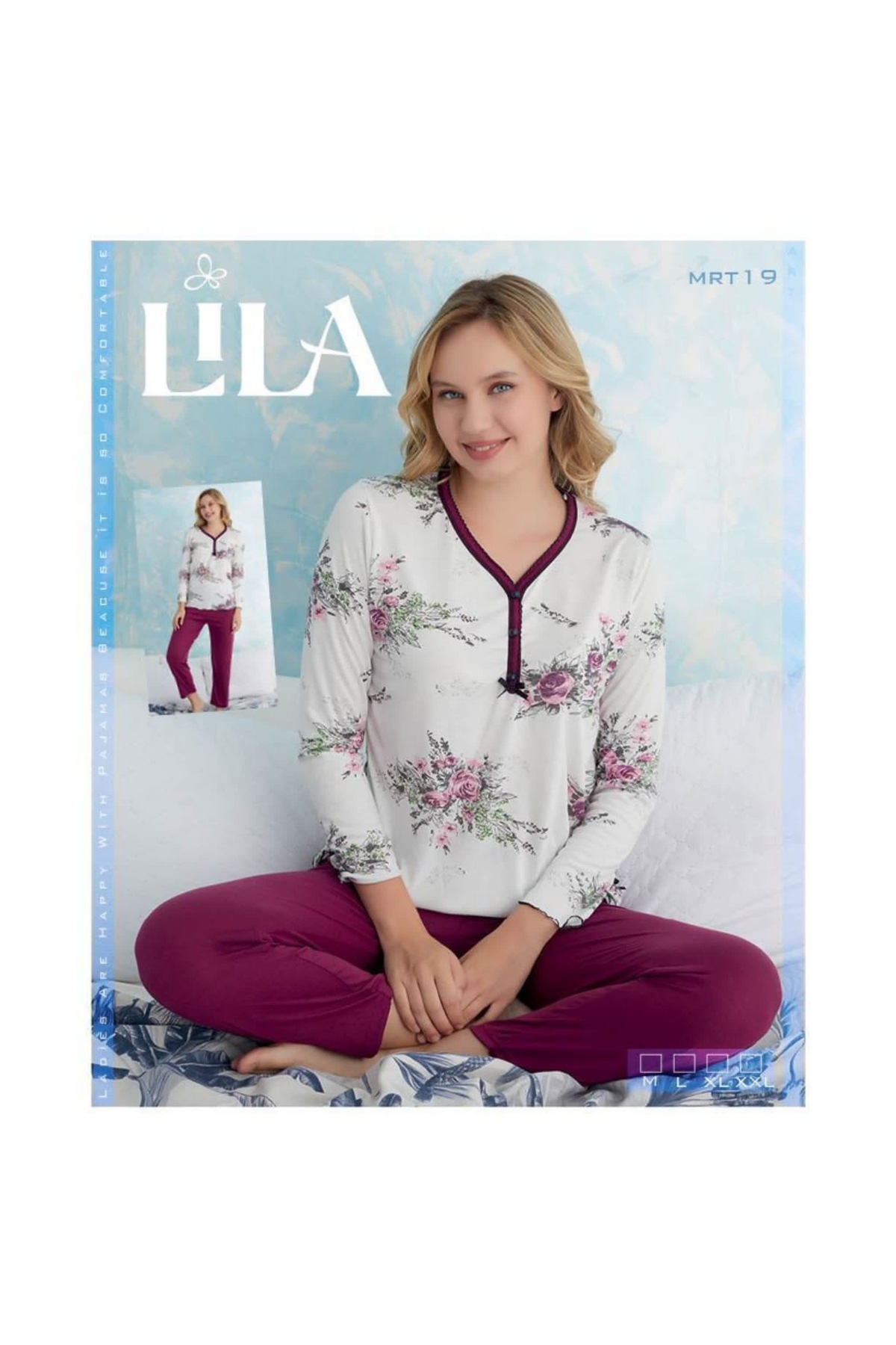 LİMİSSİ VİSKON DESENLİ PİJAMA YAKIMI