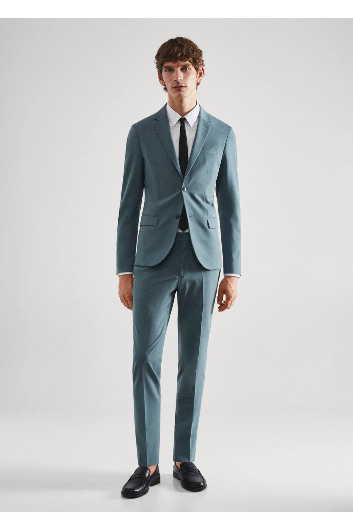 ژاکت مردانه سبز منگوMANGO Man | 57040673 اورجینال - تصویر 2