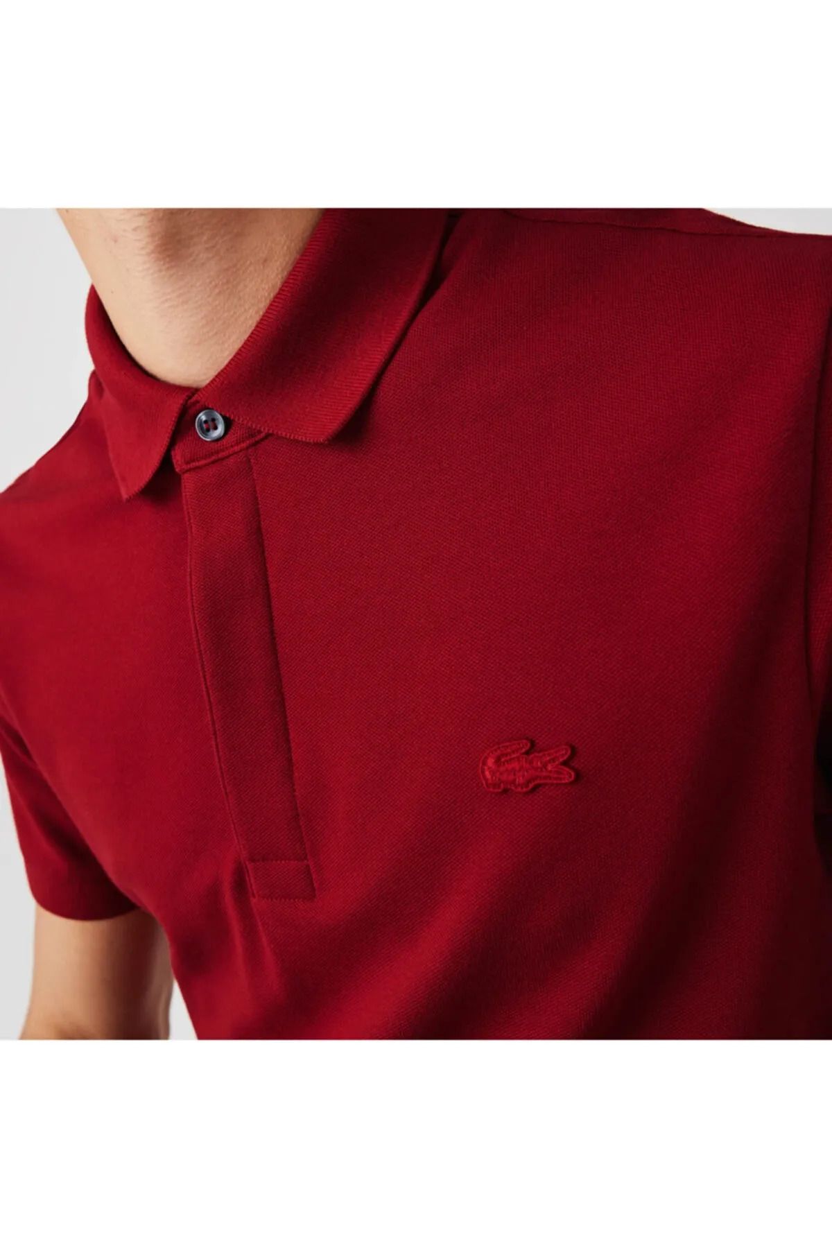 تی شرت یقه پولو قرمز مردانه به طور منظم و مناسب پاریس چوگان Lacoste
