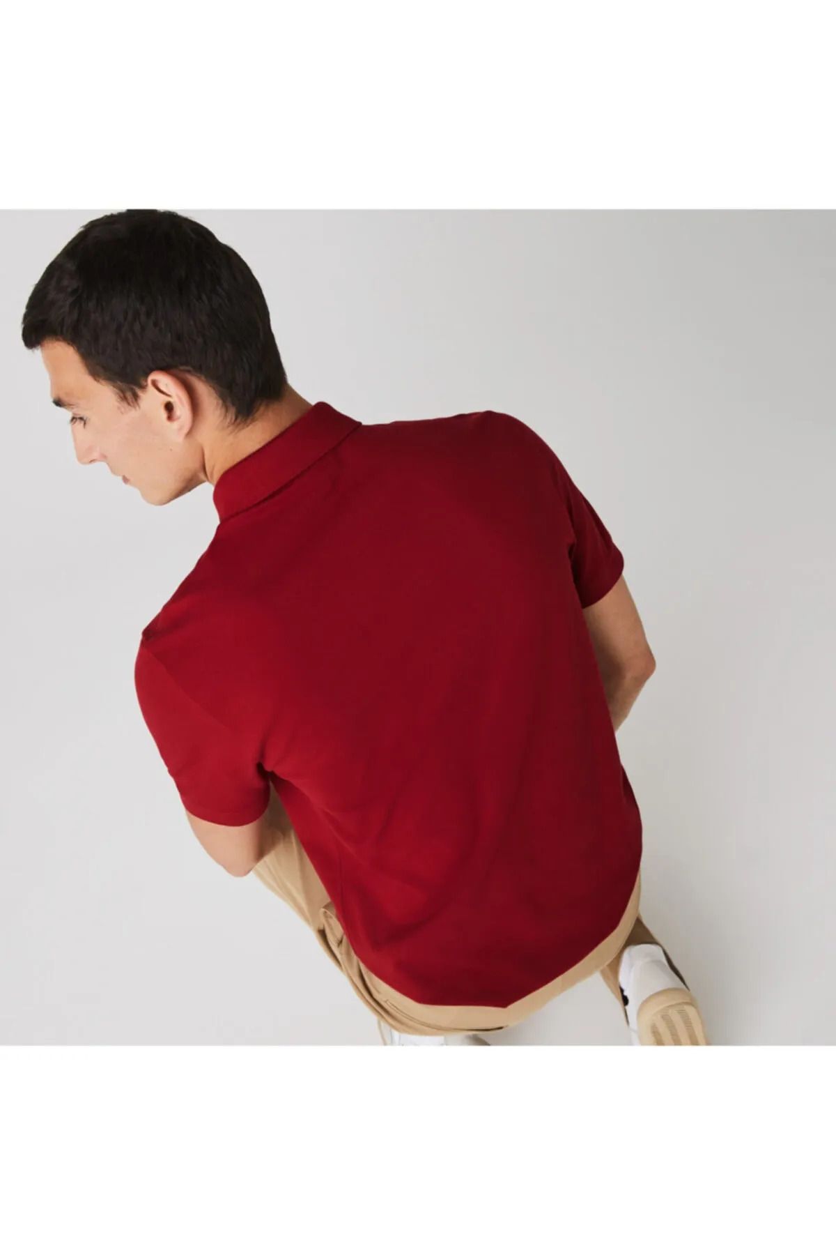 تی شرت یقه پولو قرمز مردانه به طور منظم و مناسب پاریس چوگان Lacoste