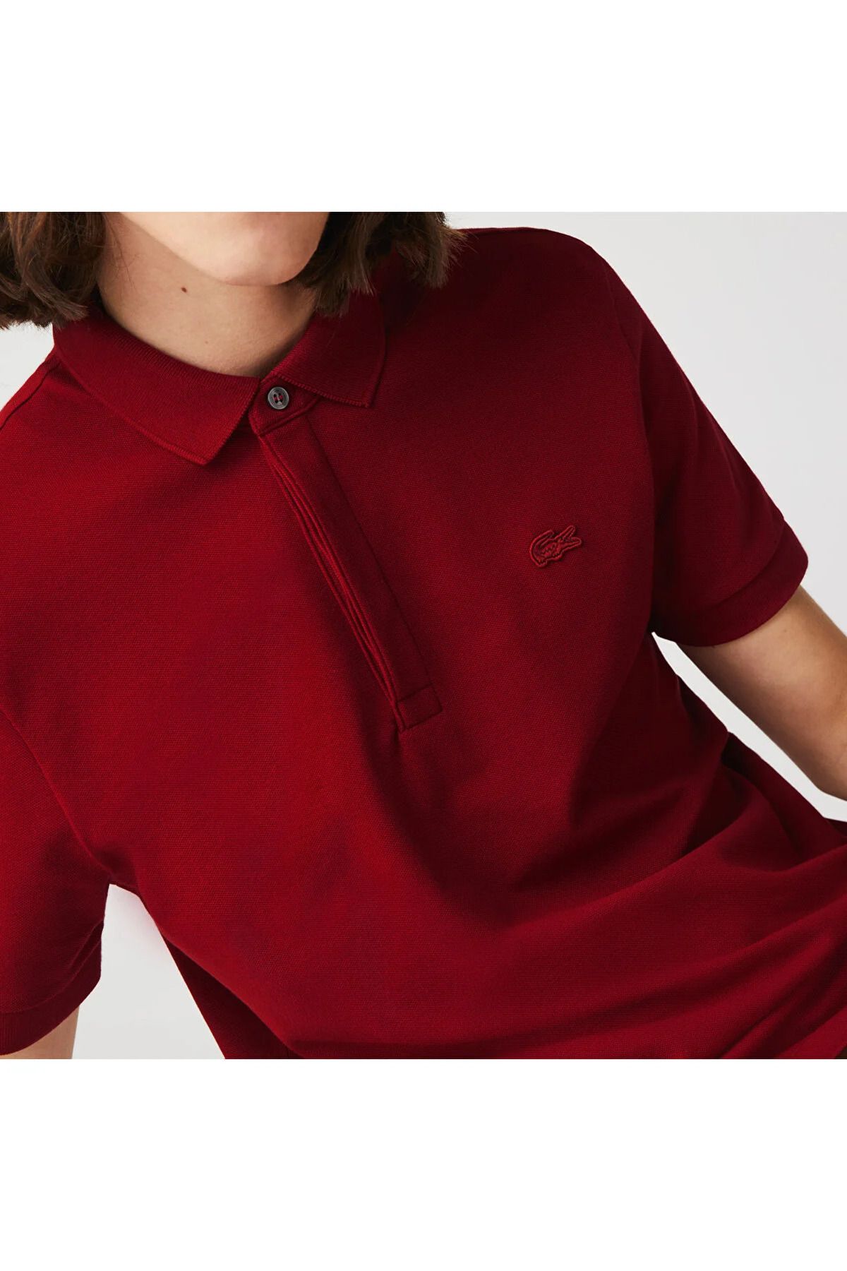 تی شرت یقه پولو قرمز مردانه به طور منظم و مناسب پاریس چوگان Lacoste