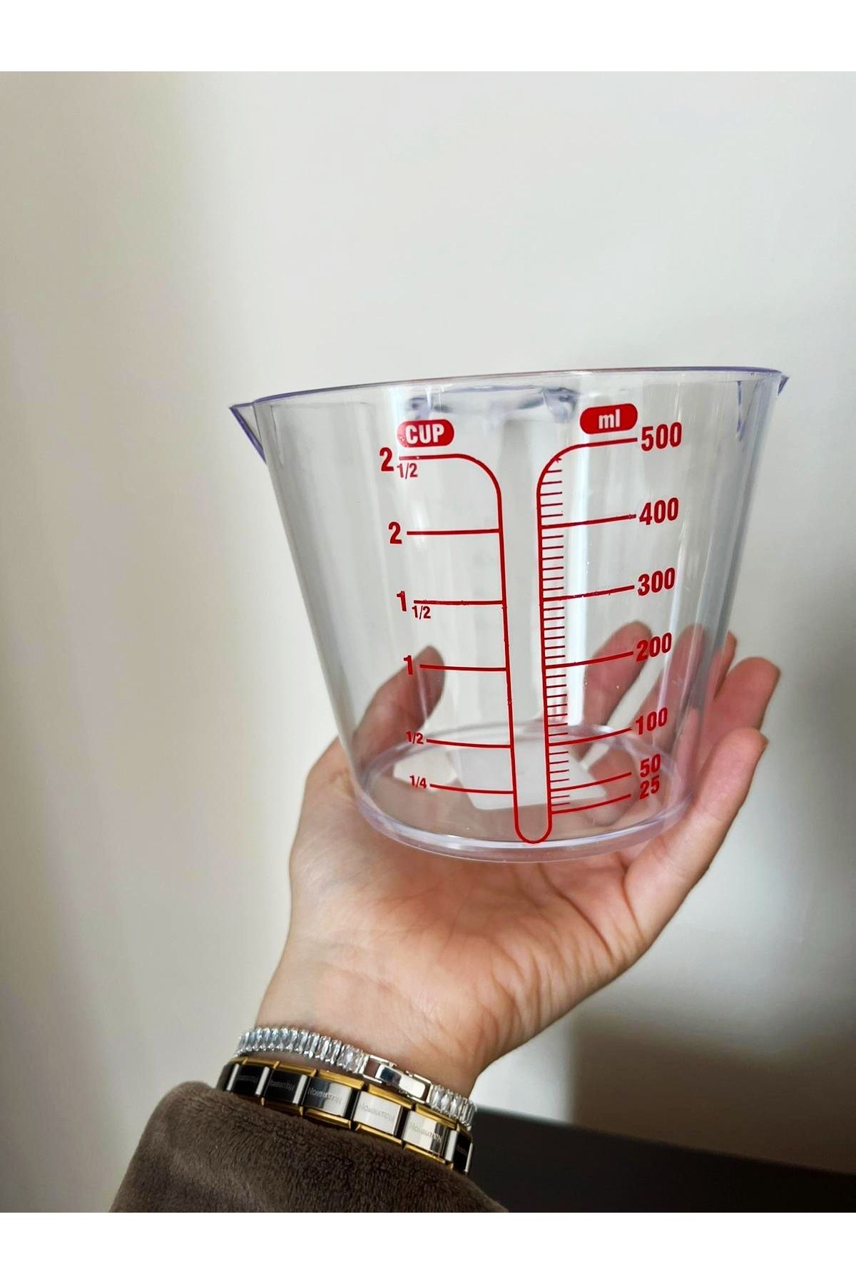 DİBA AVM-Transparent Measuring Cup with Handle and Scale 500 ml 1 PC 2