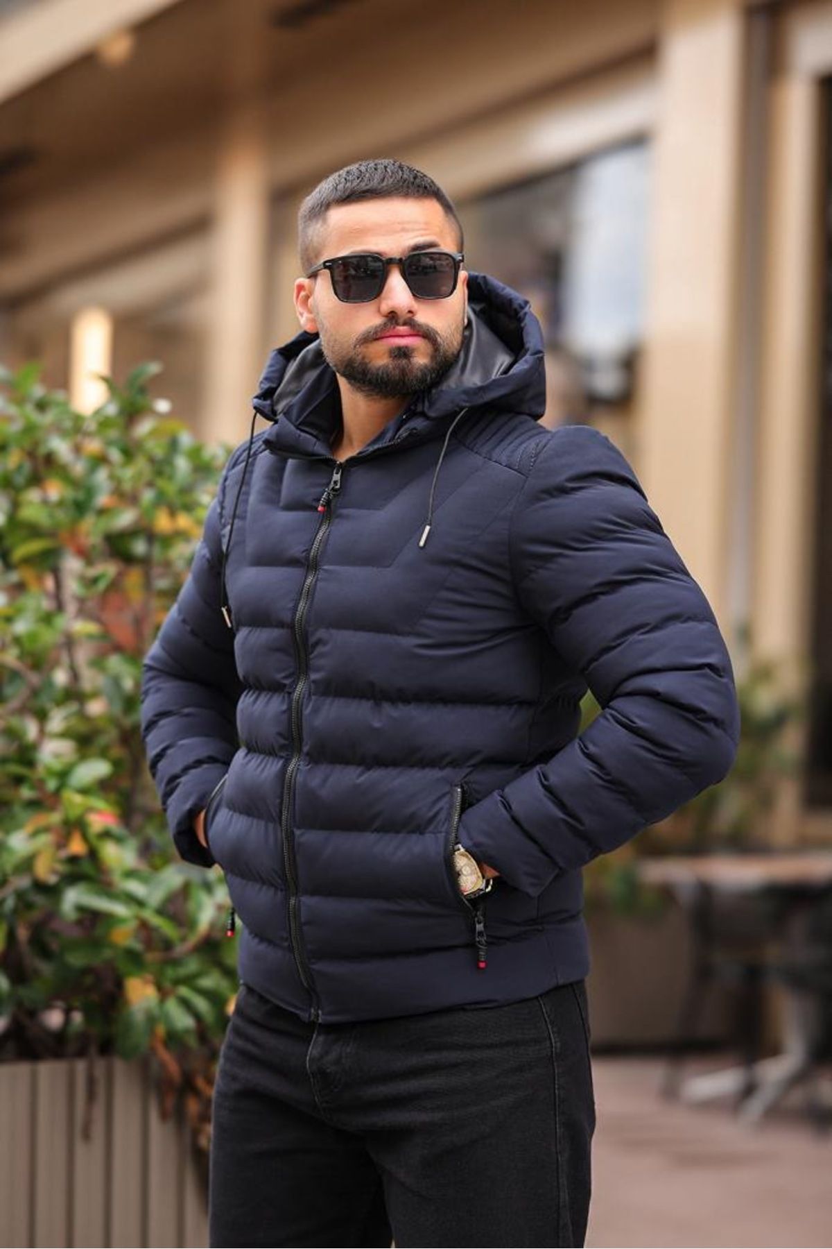Dark blue new arrivals puffer jacket mens