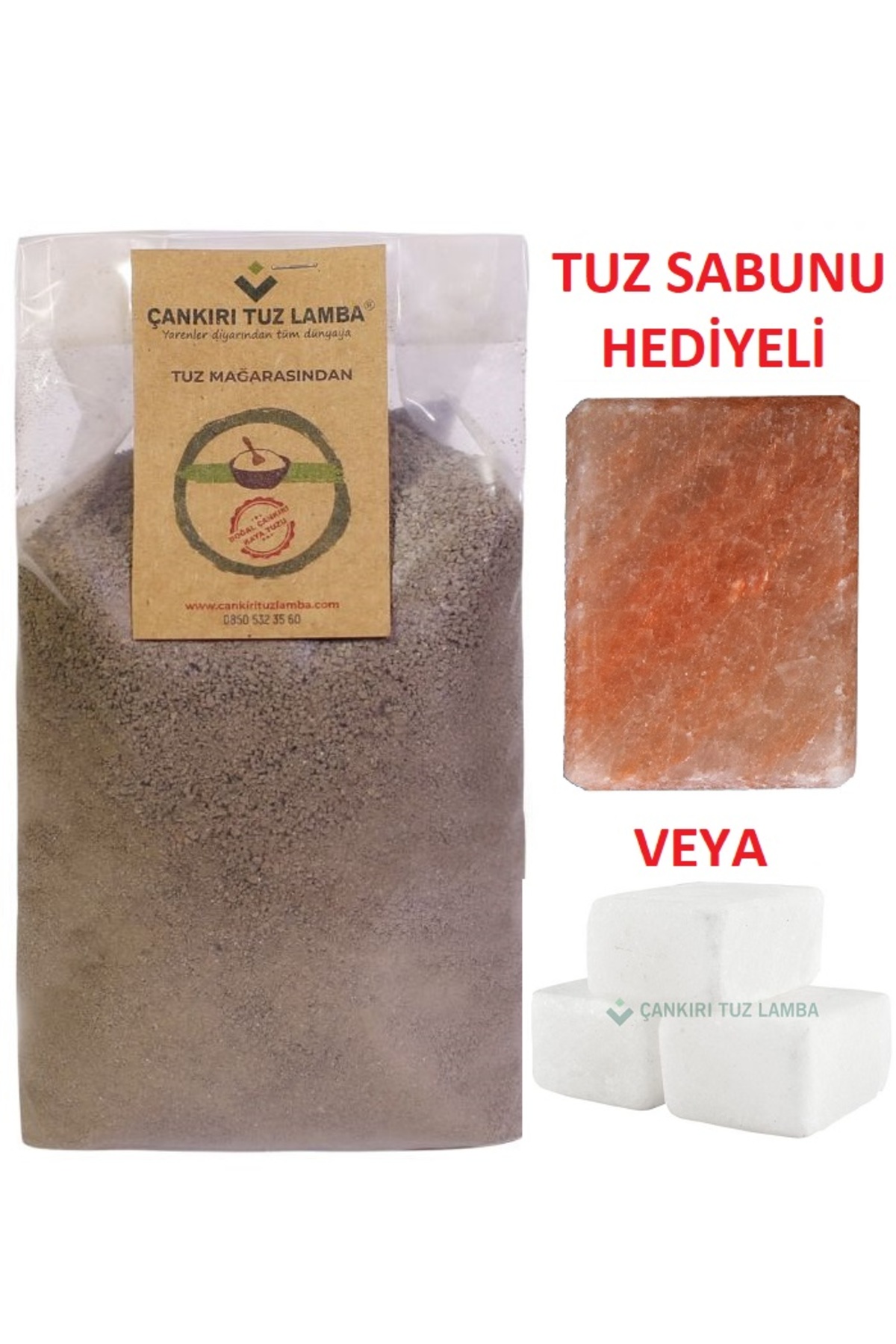 Çankırı Tuz Lamba Tuz Mağarasından Doğal Kaya Tuzu Cilt Kili 250 Gr- Tuz Sabunu İle