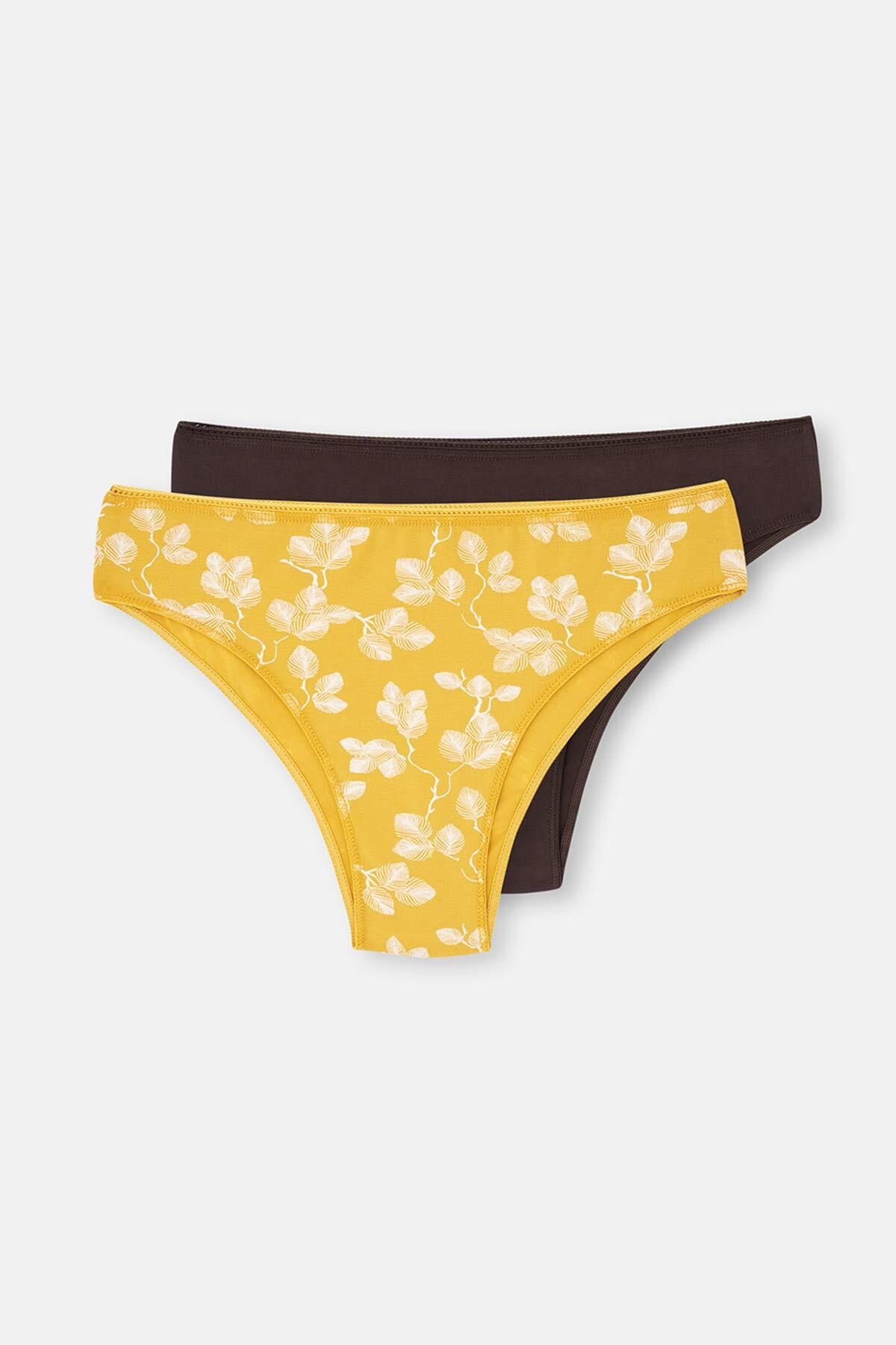 Buy DAGİ Yellow Basic Briefs, Floral, Embroidered, Regular Fit