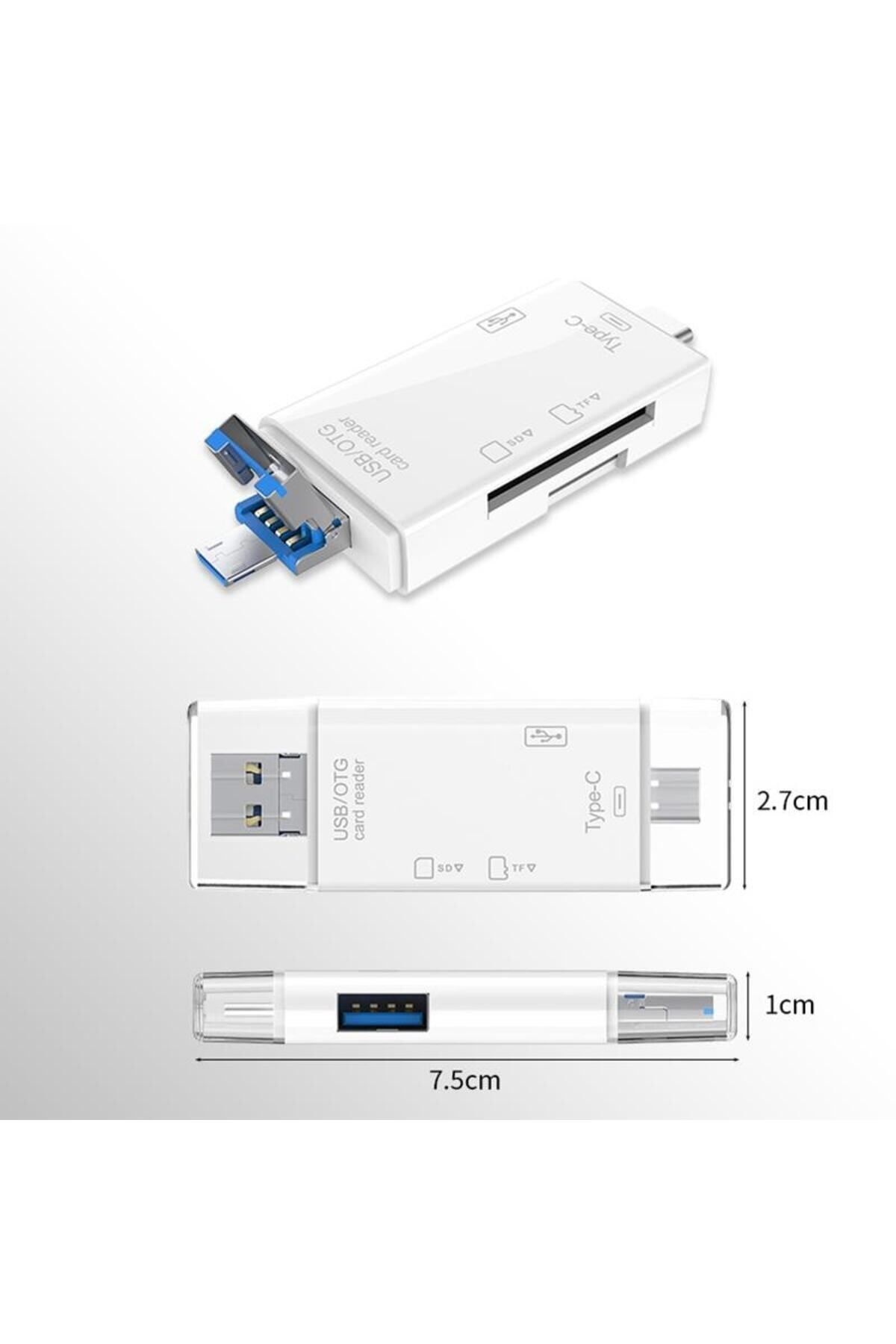 6 In 1 Kart Okuyucu Adaptör Usb-otg Hub Type-c Yd-40 - 2