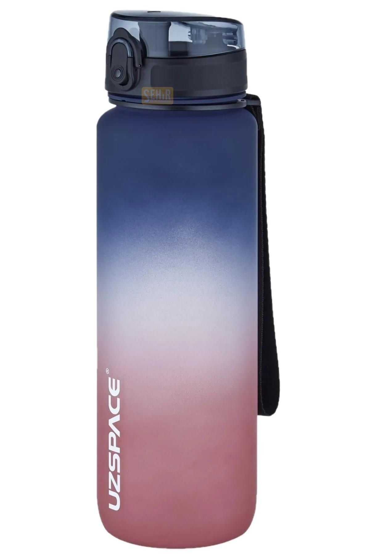 1000ml Büyük Boy Soft Touch Çift Renk Motivasyon Tritan Su Matarası