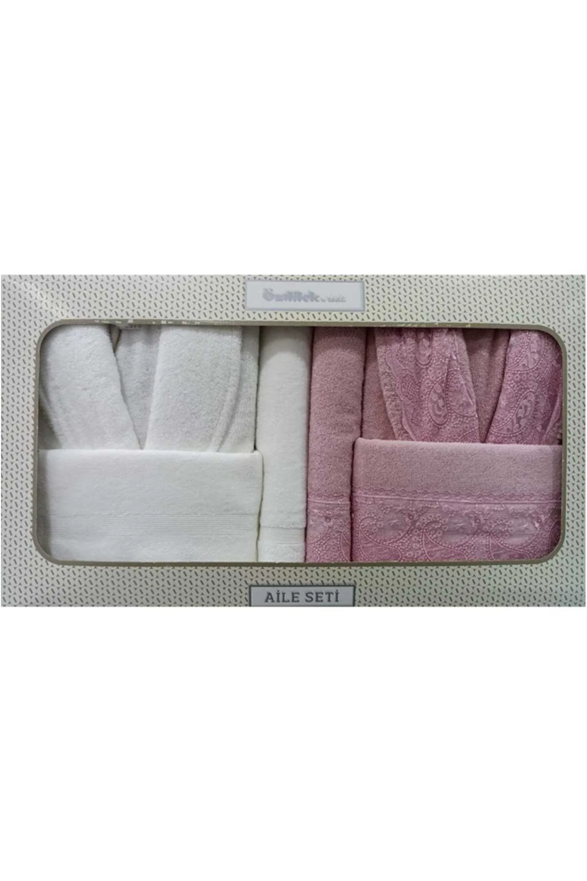 ست حوله حمام خانوادگی فیدلیا صورتی کرم