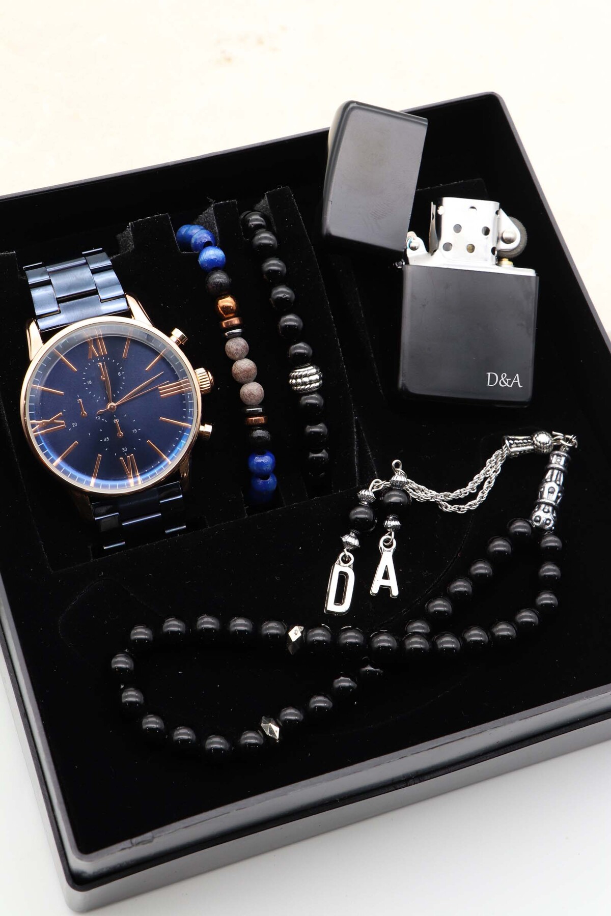 Northwatch Kişiye Özel Metal Erkek Saat, Özel Motto Çakmak, Bileklik Ve Tesbih Seti