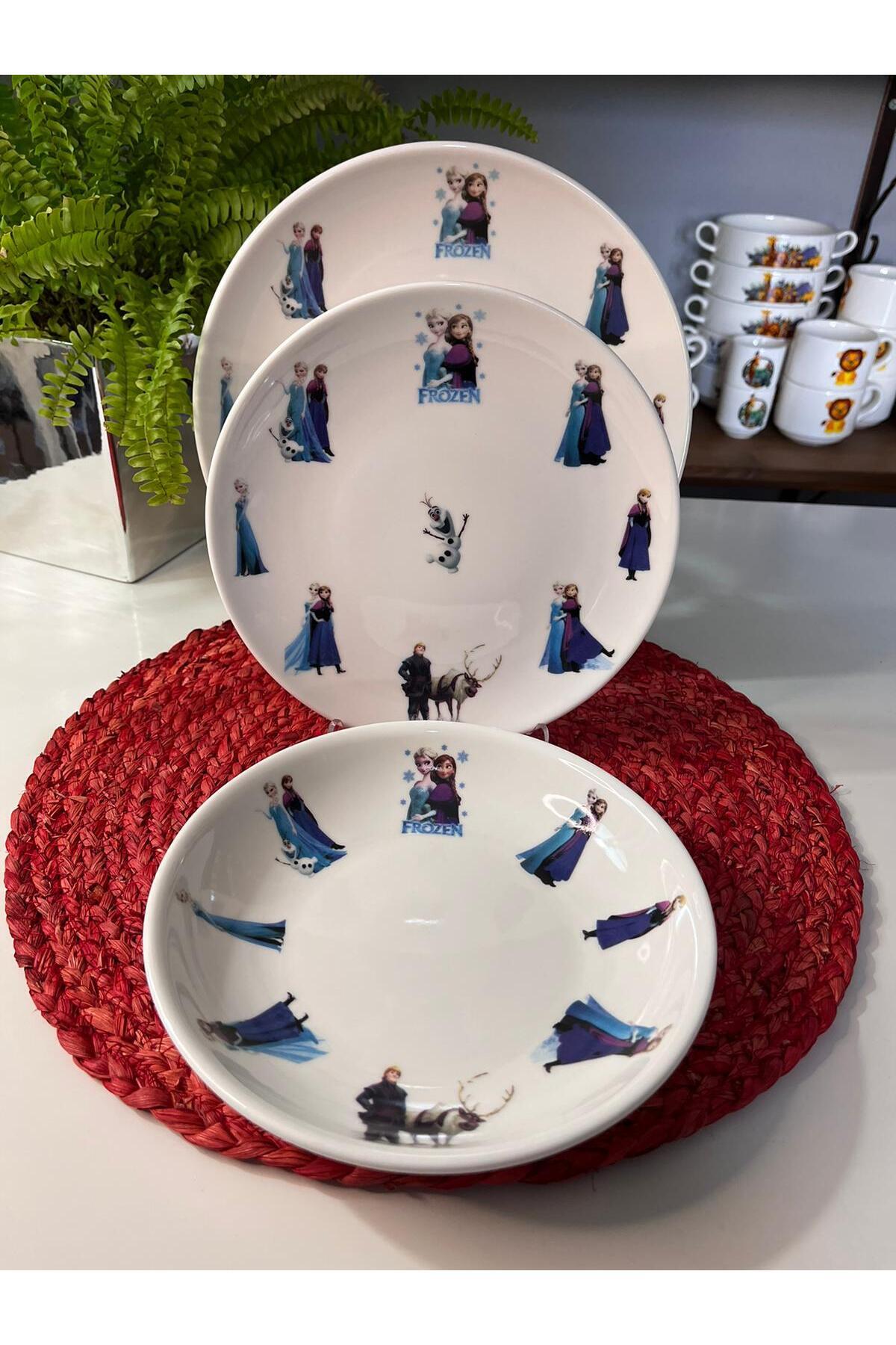 TEBAK COLLECTION KARLAR ÜLKESİ FROZEN ELSA DESENLİ 6 parça ÇOCUK BEBEK YEMEK TAKIMI BESLENME SETİ fotoğrafı 2 (önizleme)