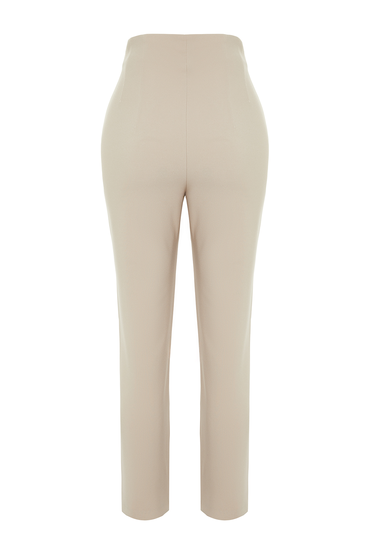 Trendyolmilla  Vizon Cigarette Kalıp Pensli Yüksek Bel Bilek Boy Dokuma Kumaş Pantolon TWOSS20PL0515 - Görsel 8