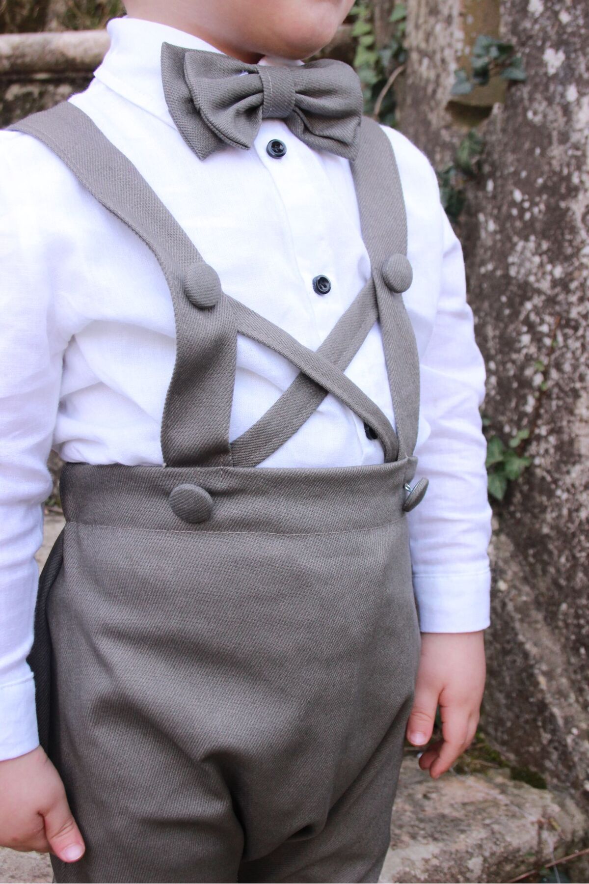 Poplinkids Keten Gömlek Salopet ve Papyon Takım 168