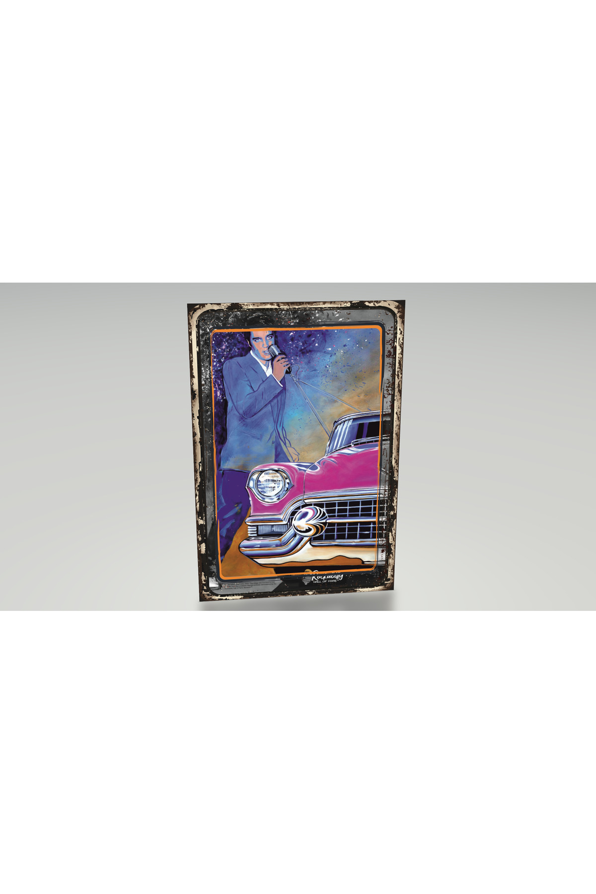 elvis presley classic vintage car retro wood poster