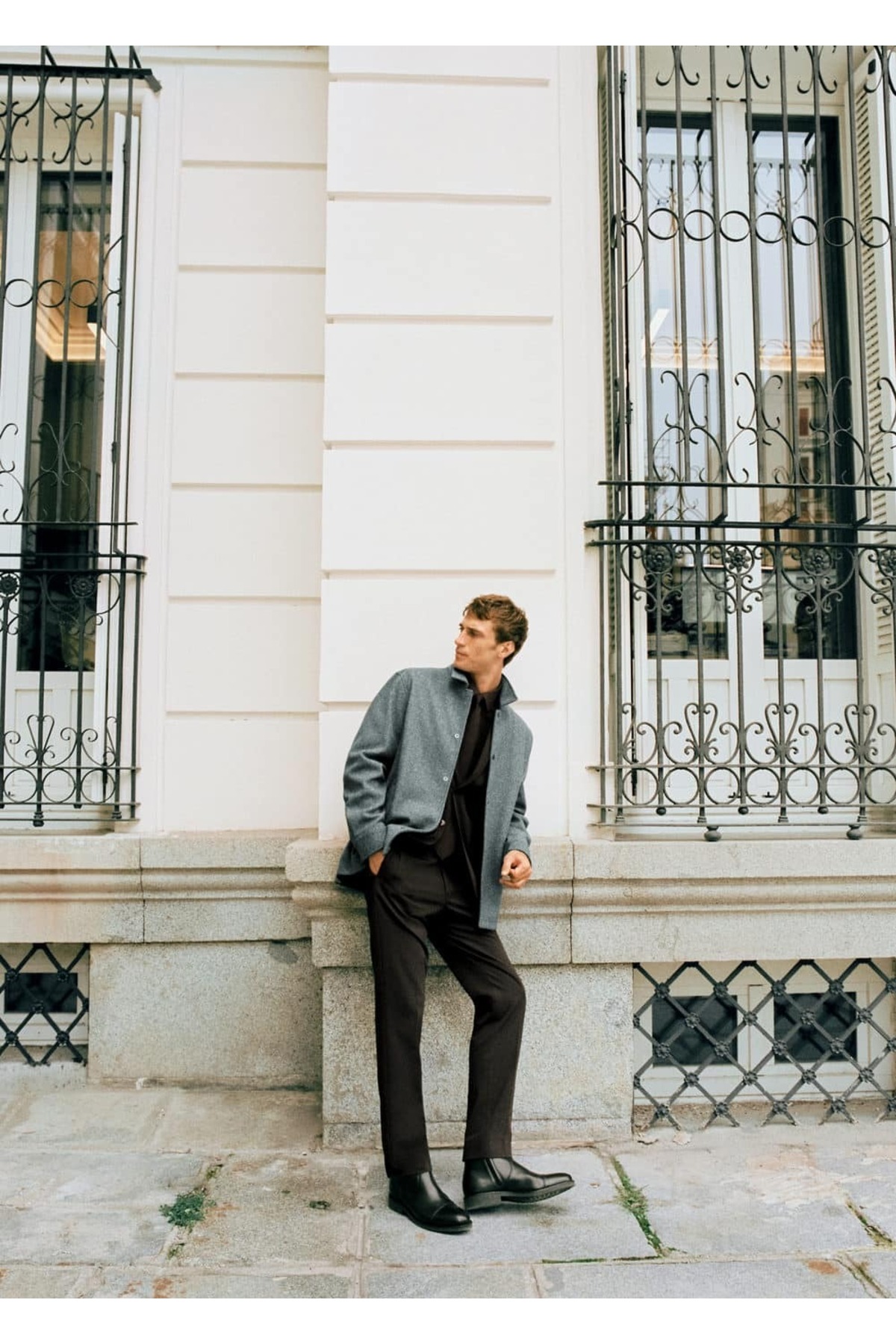 شلوار مردانه قهوه ای منگوMANGO Man | 67000652 اورجینال - تصویر 5