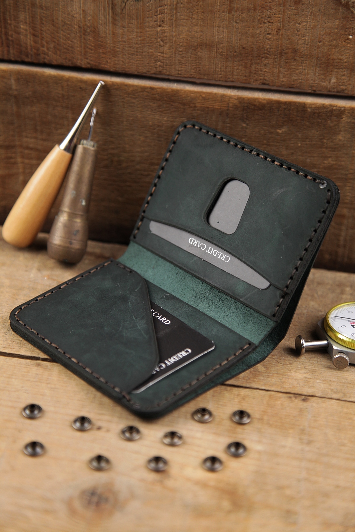 New Coast Leather 1900's Hakiki Deri El Yapımı Erkek Cüzdanı