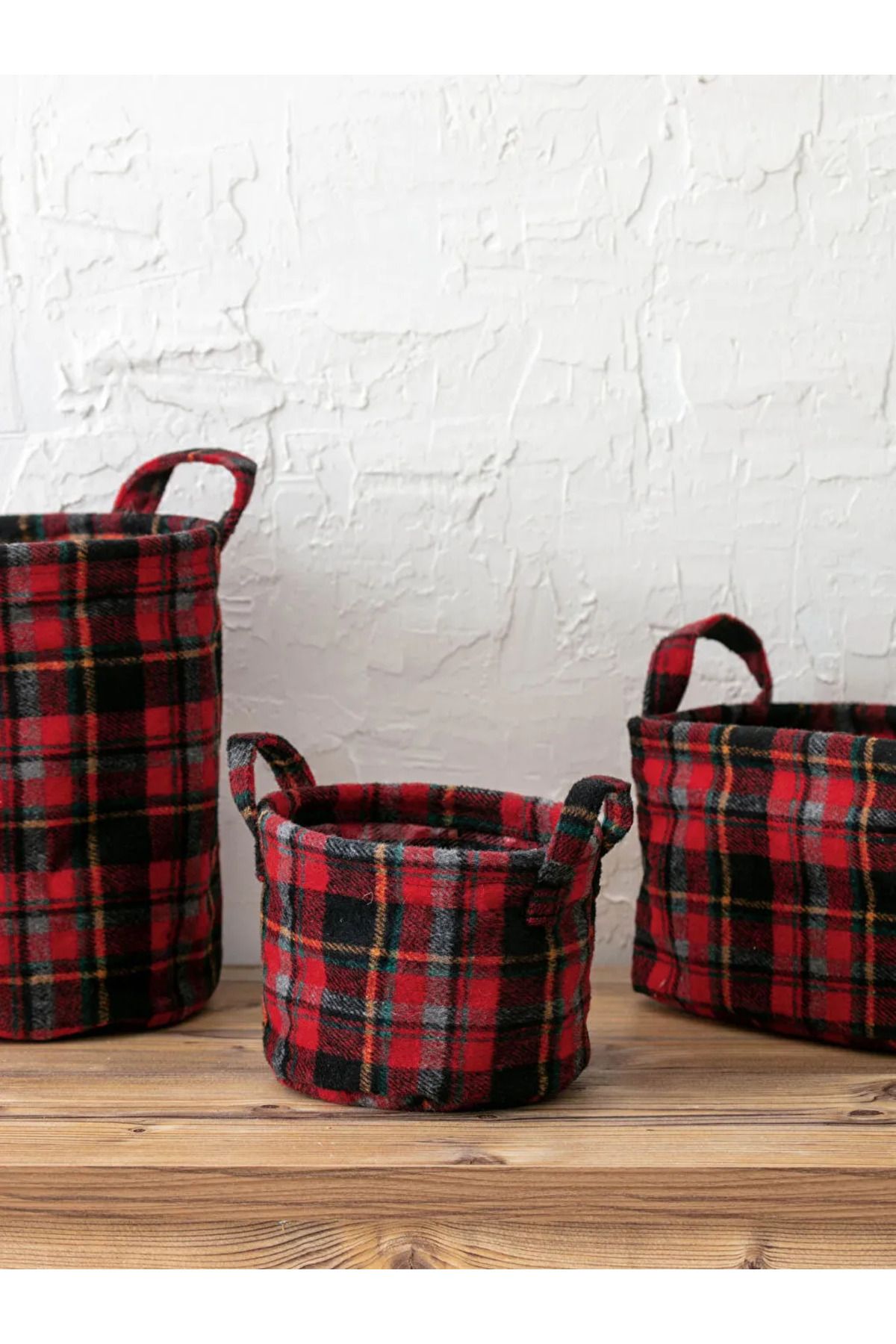 LC Waikiki-Epi̇c Store Lcw Home 15X12 Plaid Patterned Organizer Basket 1