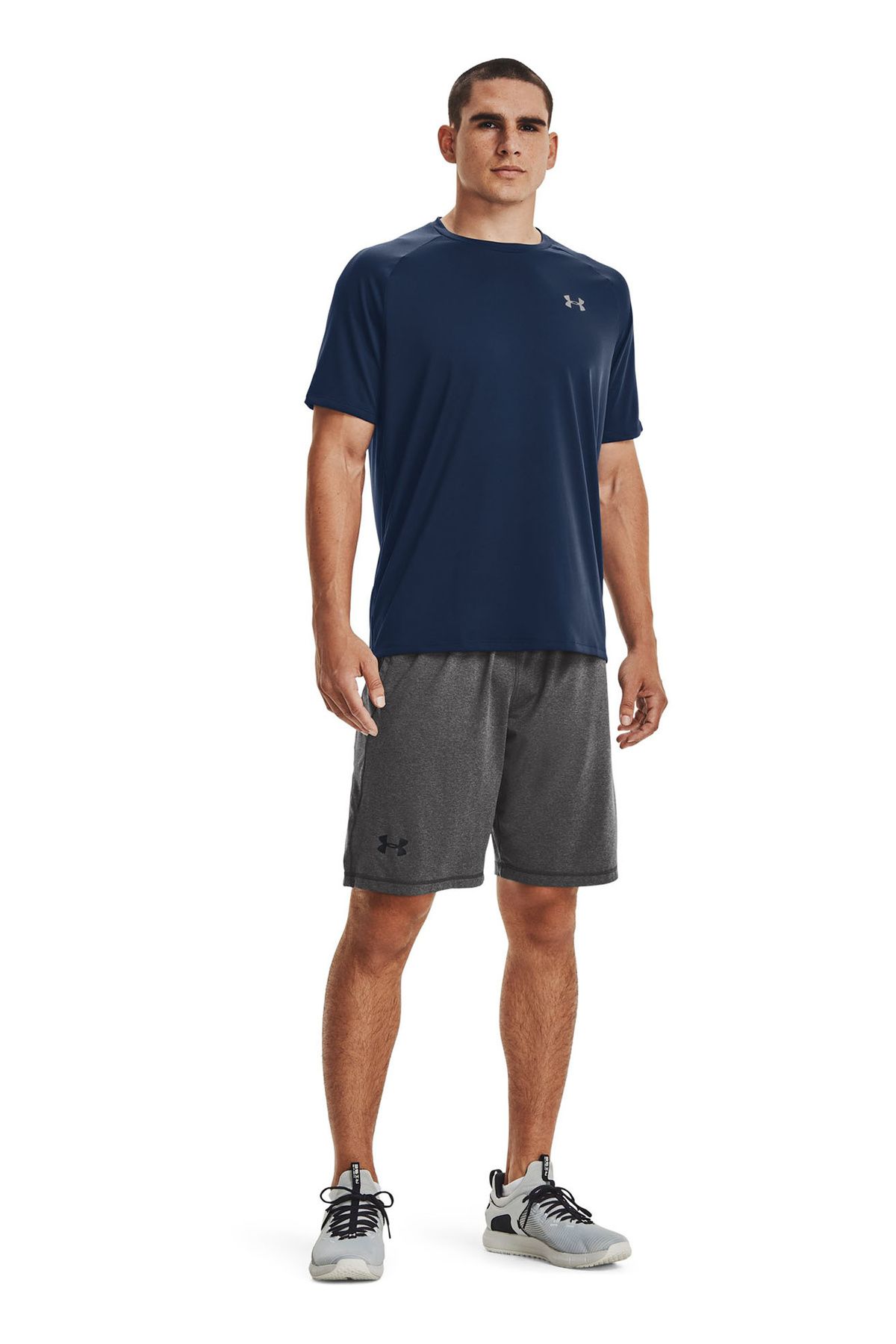 تی شرت آبی مردانه O Yaka Flat Navy Gray Tresh Shirt 1326413 UA Tech 2.0 SS Tee Under Armour