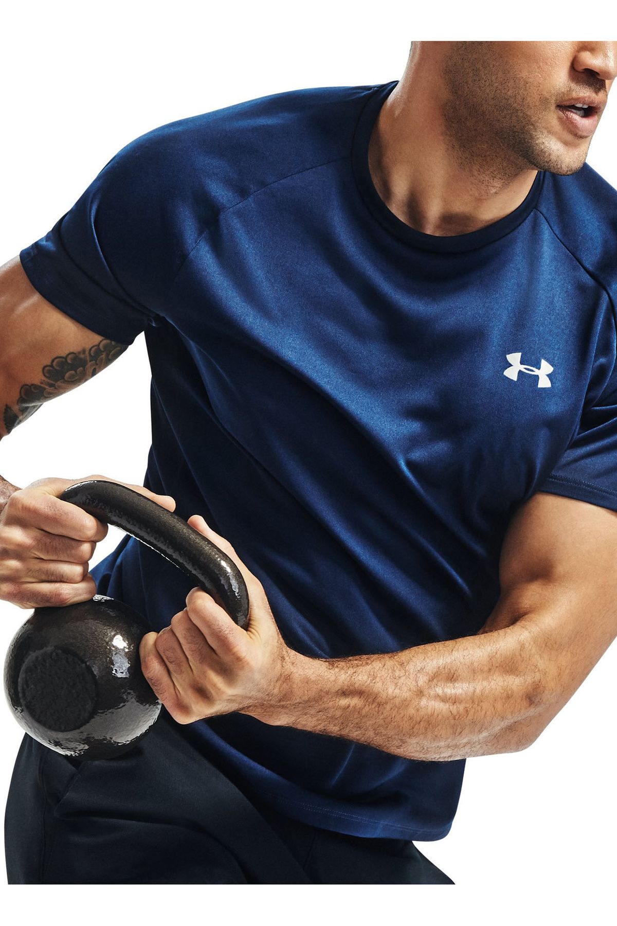 تی شرت آبی مردانه O Yaka Flat Navy Gray Tresh Shirt 1326413 UA Tech 2.0 SS Tee Under Armour
