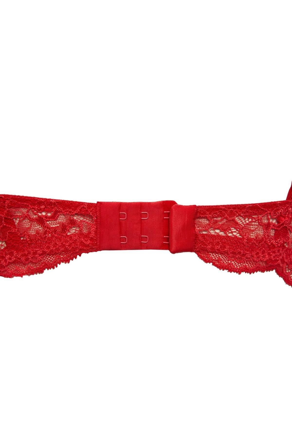 Defacto Fall In Love Lace Capless Non-Pad Red Bra - Trendyol